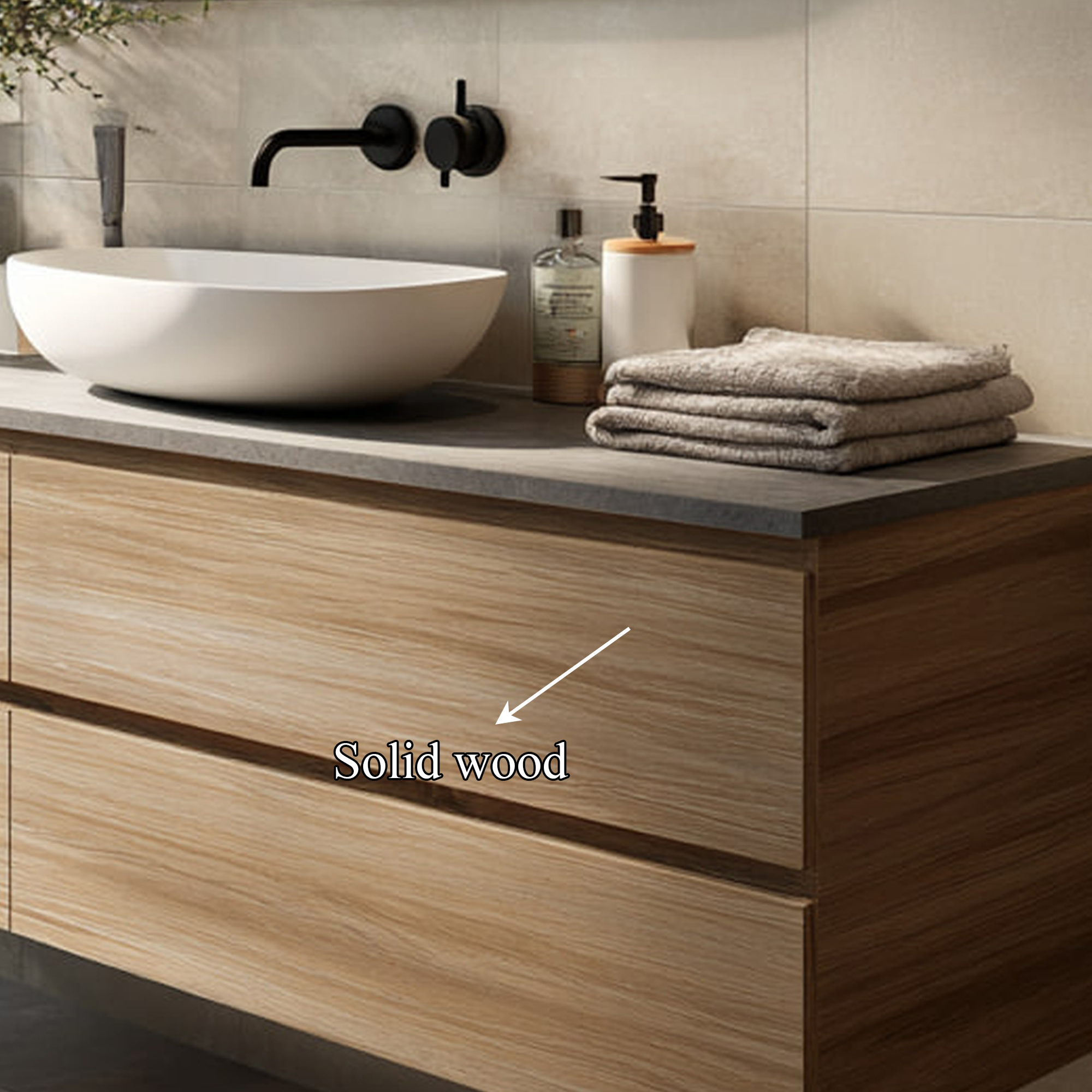 Rustic Bathroom Vanity Cabinet Natural Wood Wall Mounted Vanity SINLKIBRV203