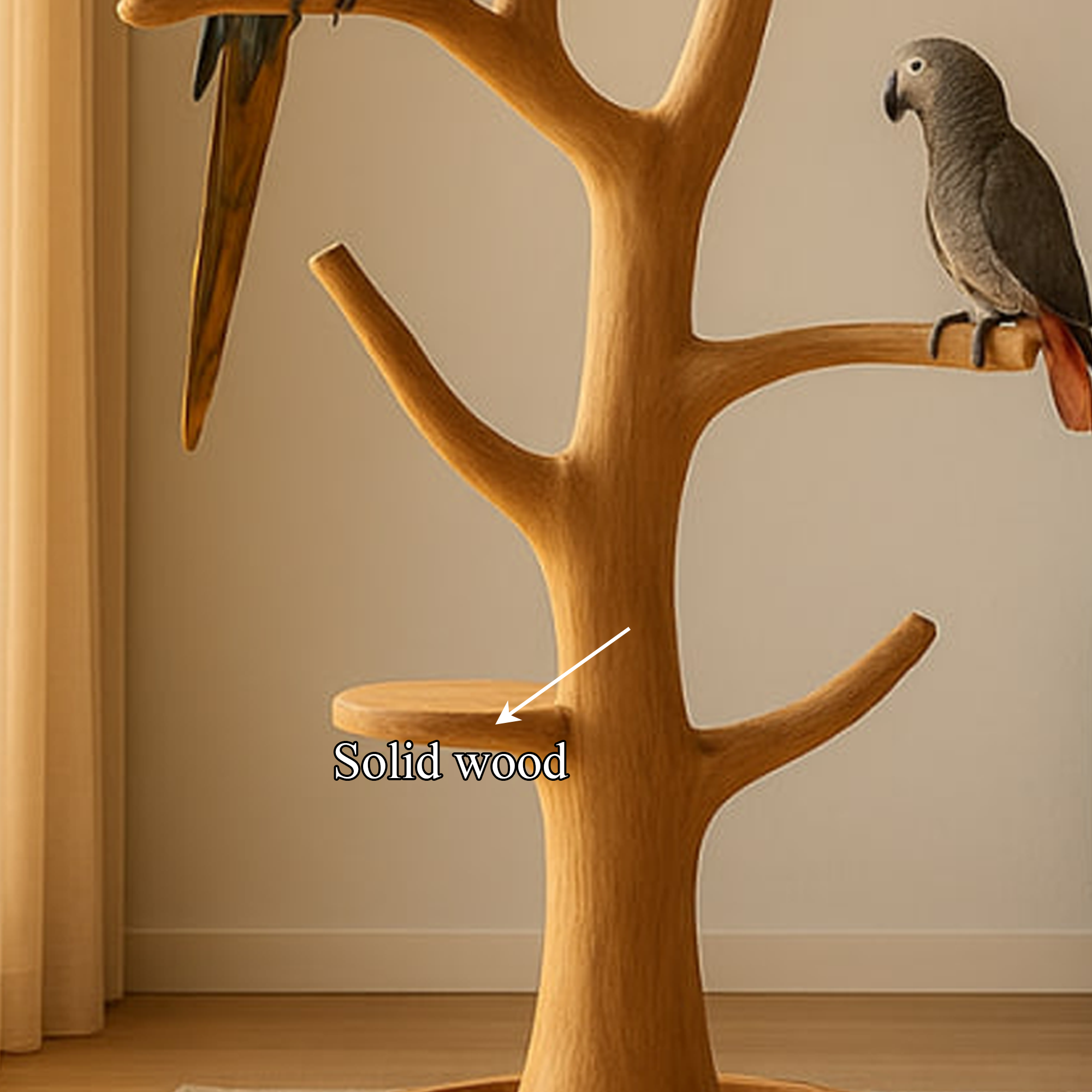 Rustic Bird Tree Stand Parrot Perch Modern Minimalist Design SINLKITT064