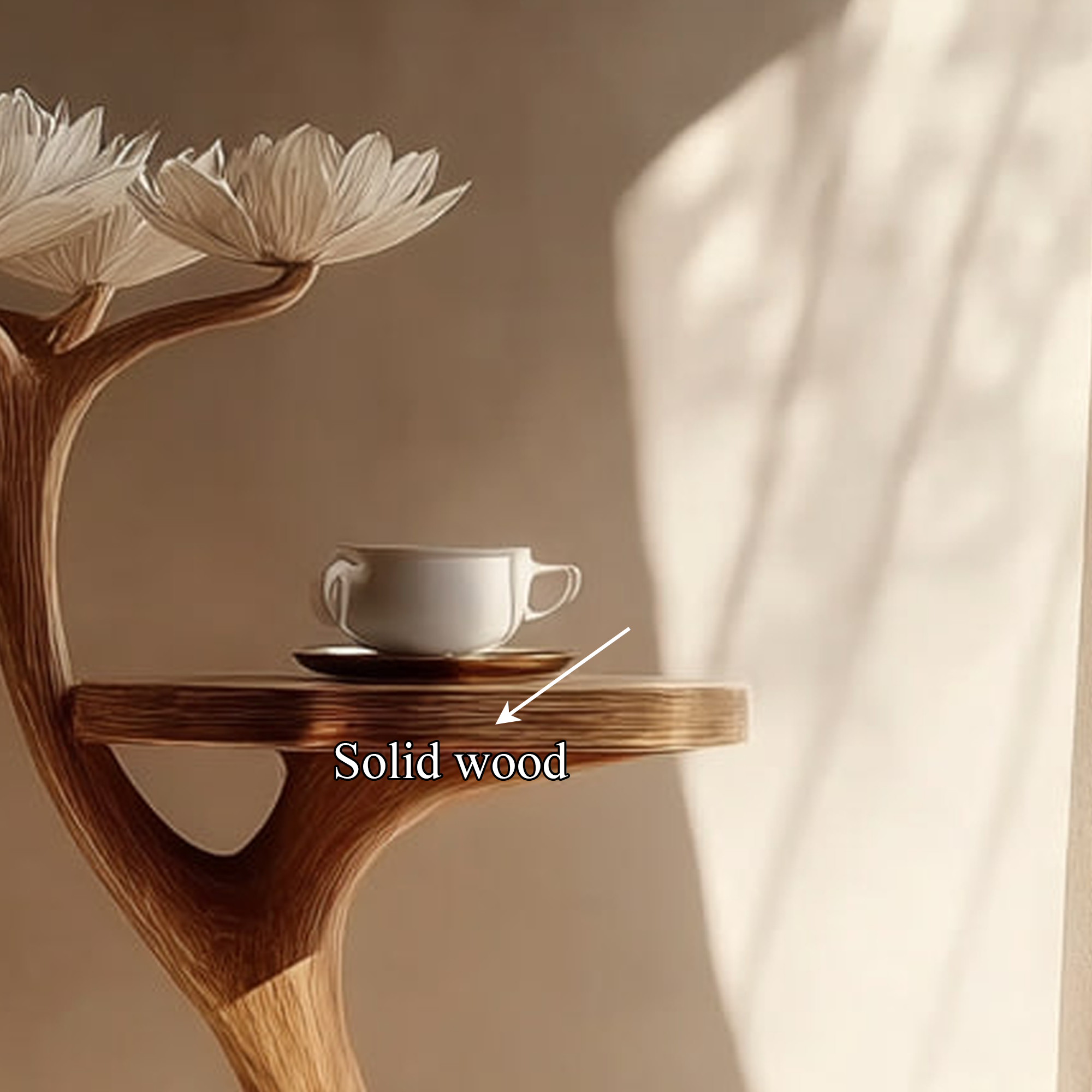 Rustic Sculptural Bedside Table Modern Bedroom Corner SINLKIBT165