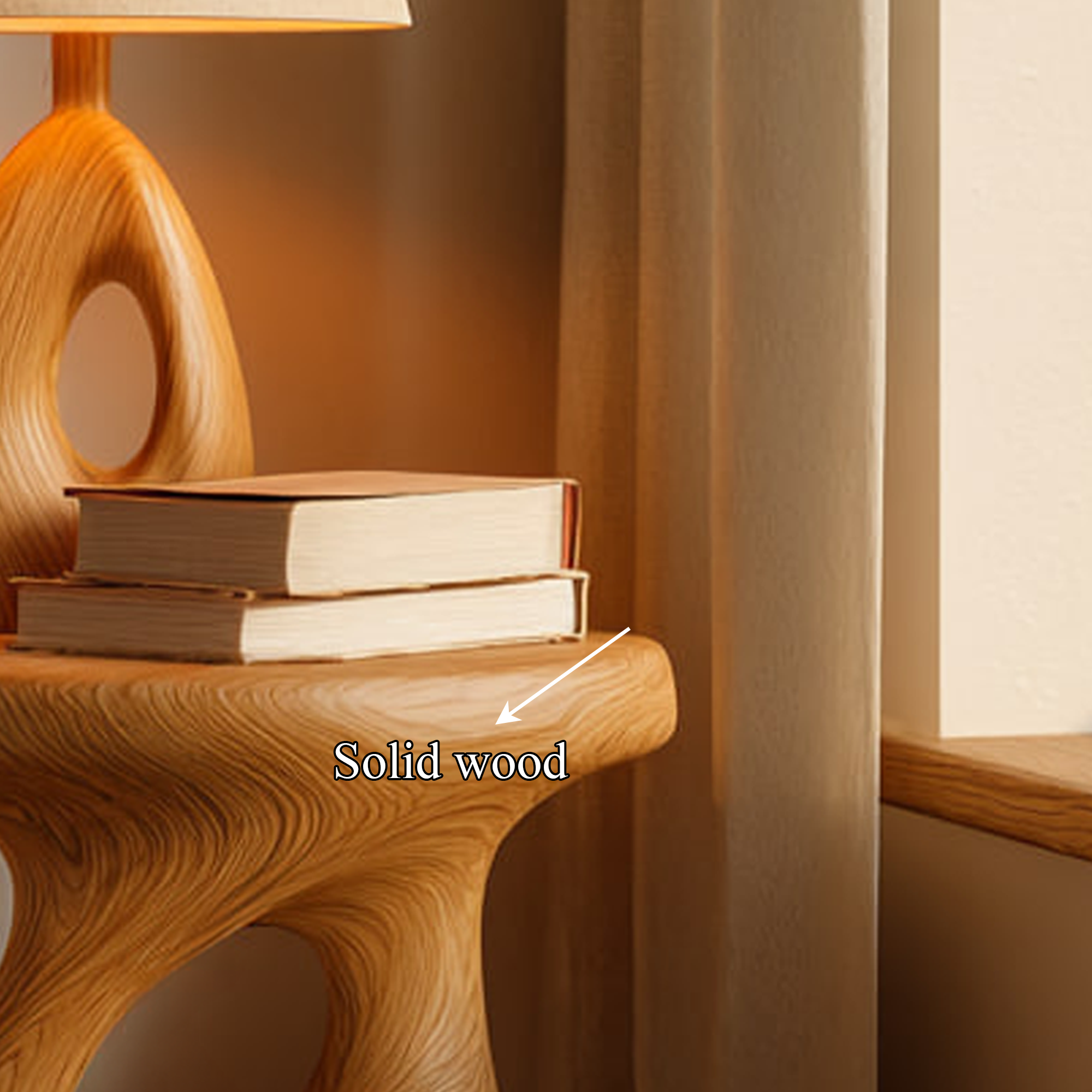 Mid Century Sculptural Bedside Table Bedroom SINLKIBT125