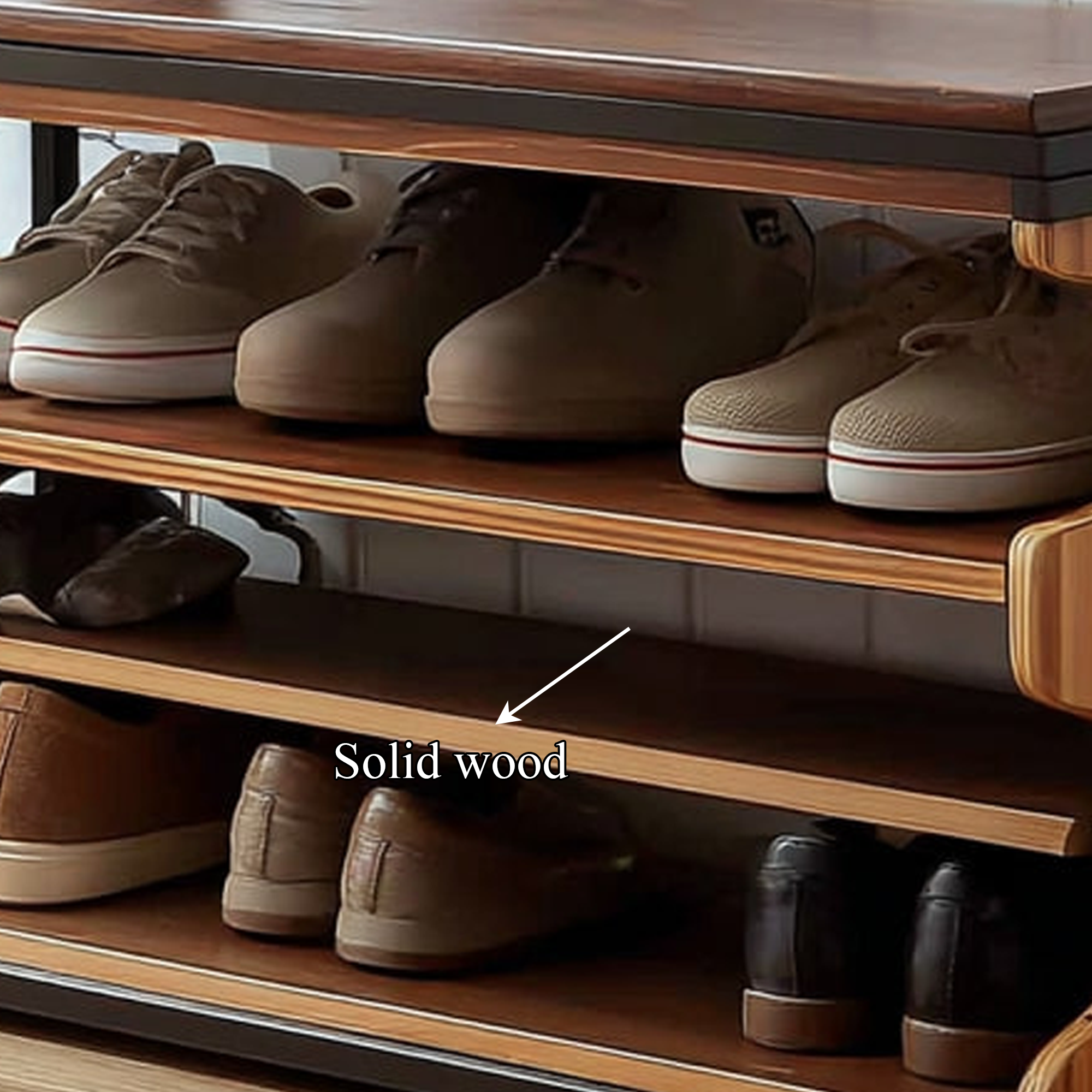 Midcentury Shoe Organizer Bench Entryway SINLKISB043