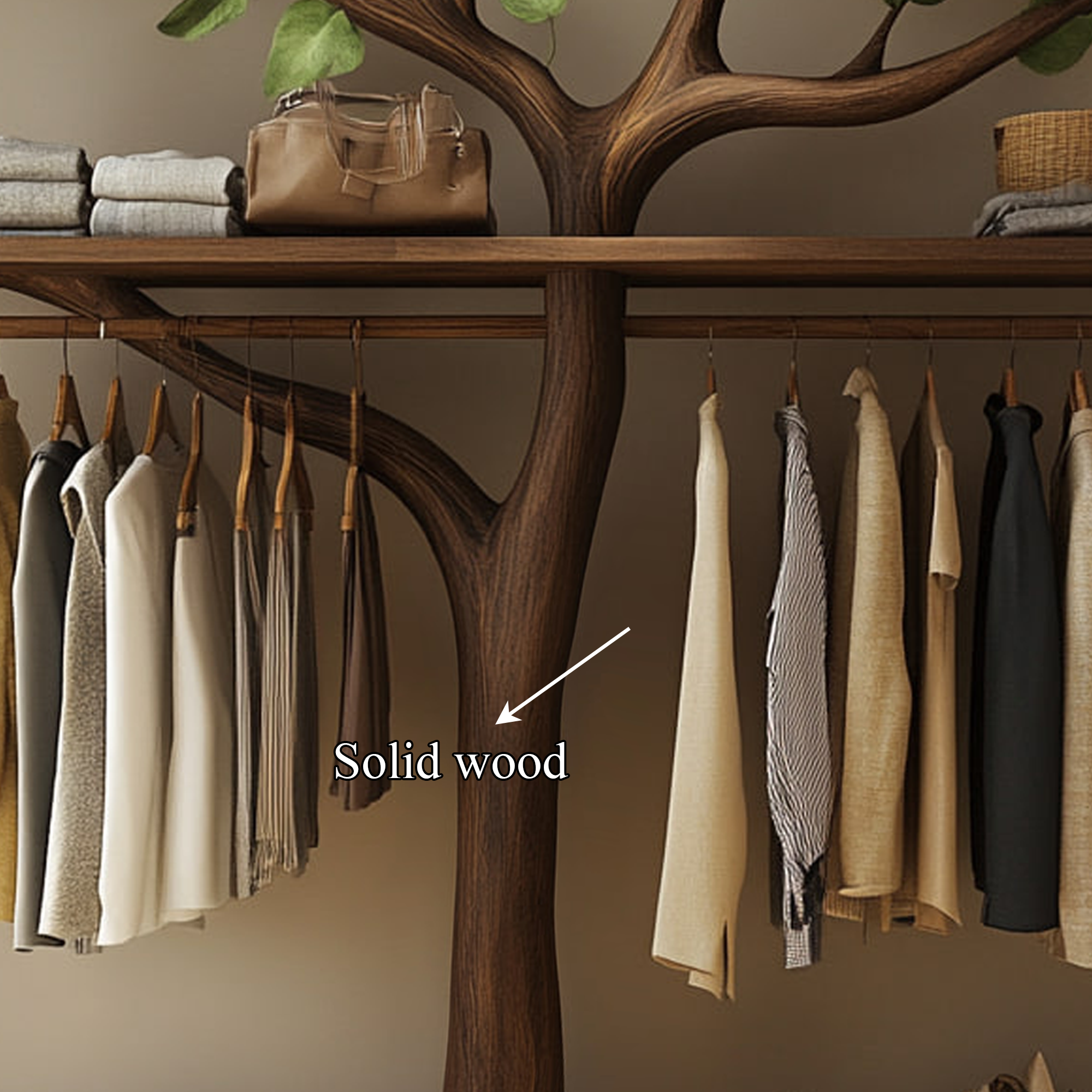 Rustic Tree Branch Wooden Clothing Rack Handmade Bedroom SINLKITCR046