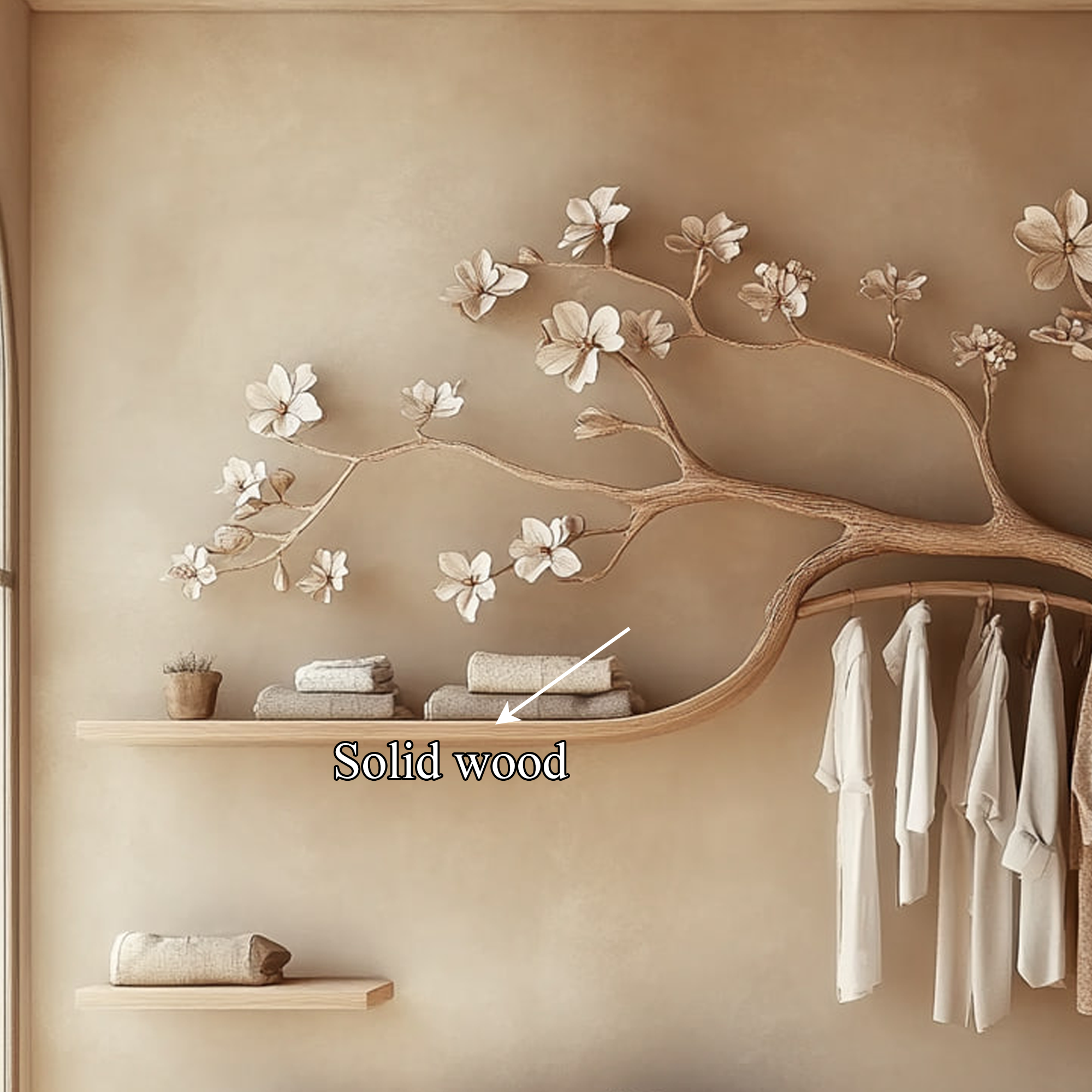 Rustic Tree Wardrobe Solid Wood Handcrafted Bedroom Storage SINLKITCR065