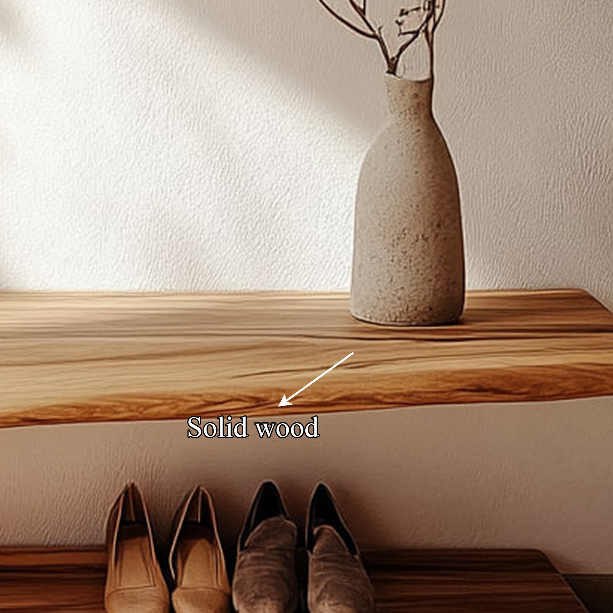 Mid Century Solid Wood Shoe Organizer Bench Living Space SINLKISB055