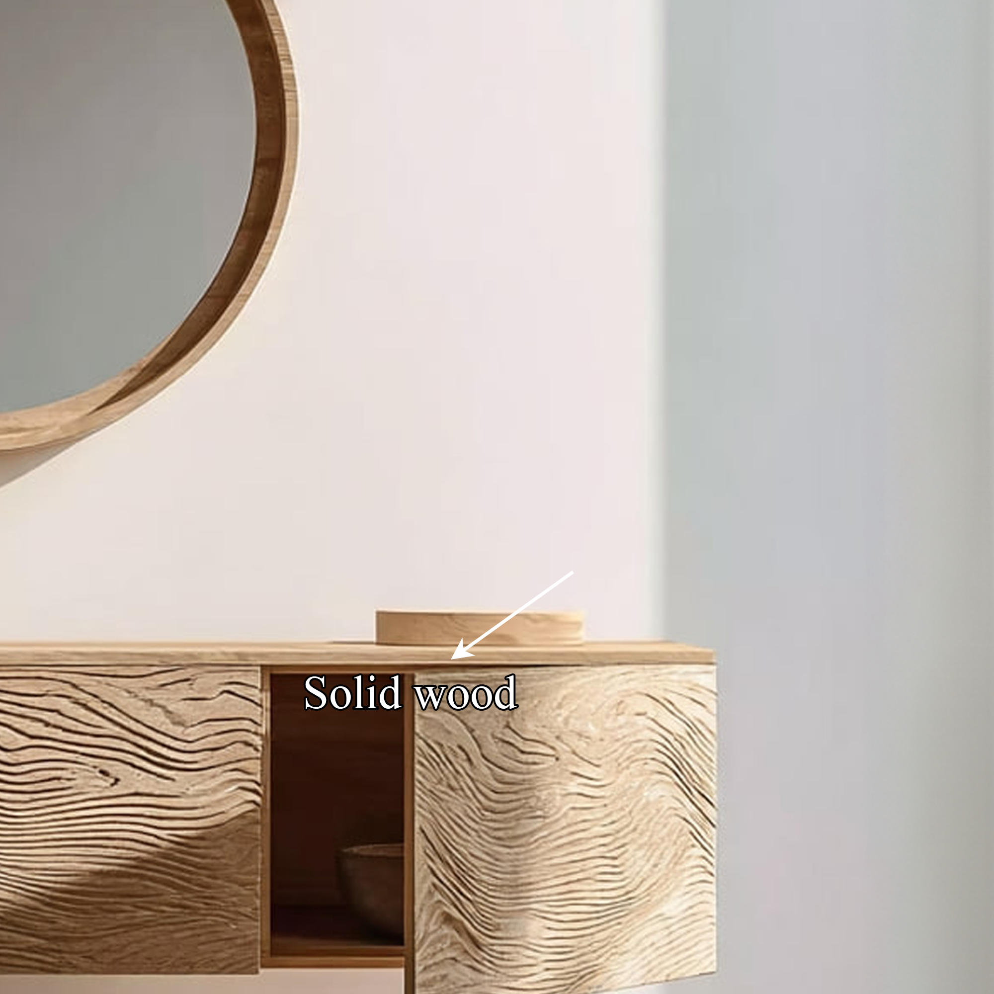 Mid Century Cabinet Vanity Bathroom Decor Floating Wood Cabinet SINLKIBRV152