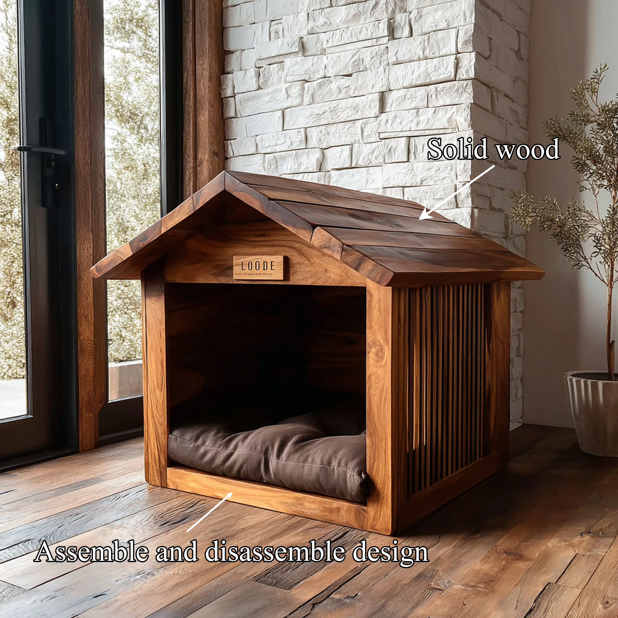 Rustic Farmhouse Pet House For Living Room Or Home Space SINLKIPB008