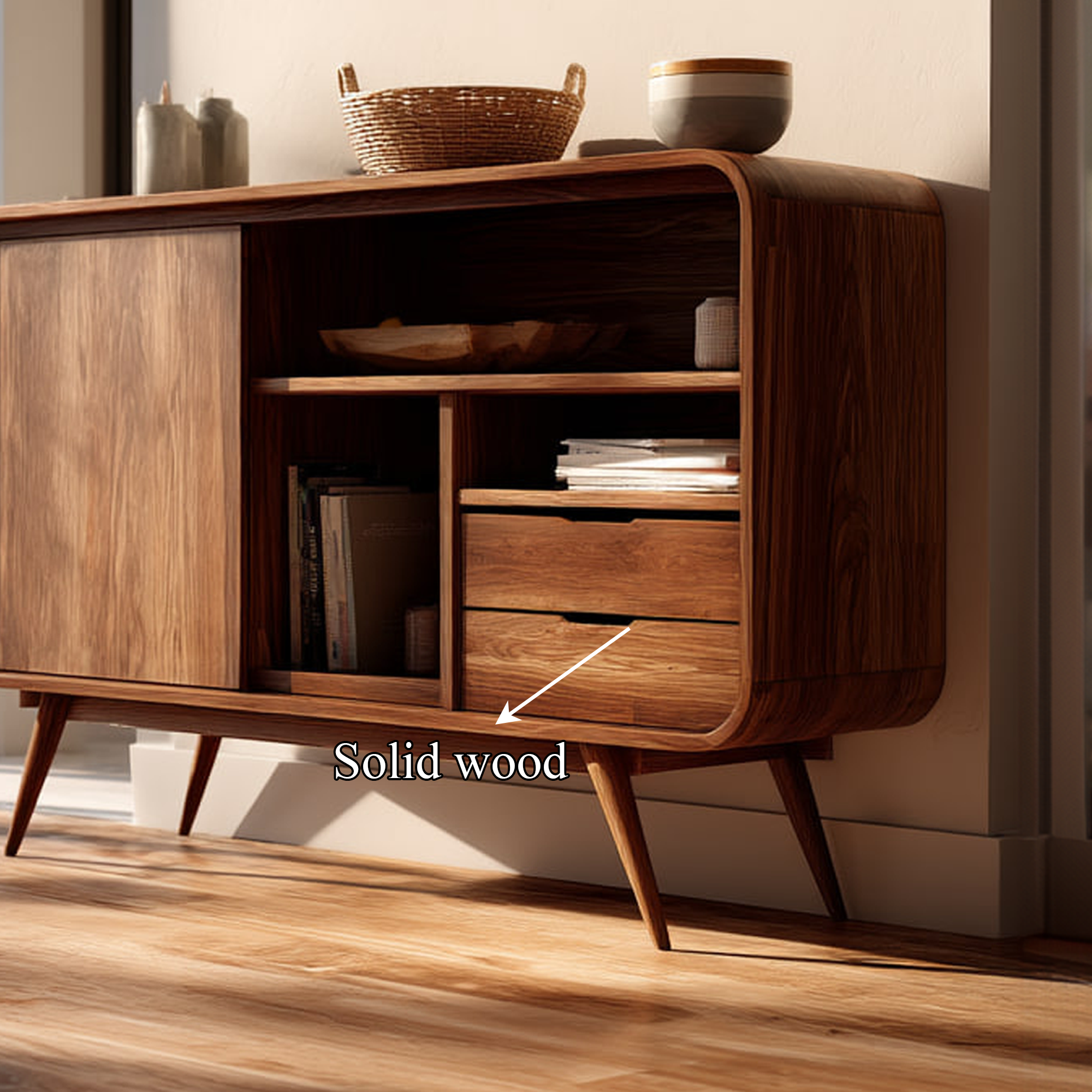Mid Century Wooden Storage Sideboard Dining Room Or Kitchen SINLKISC262