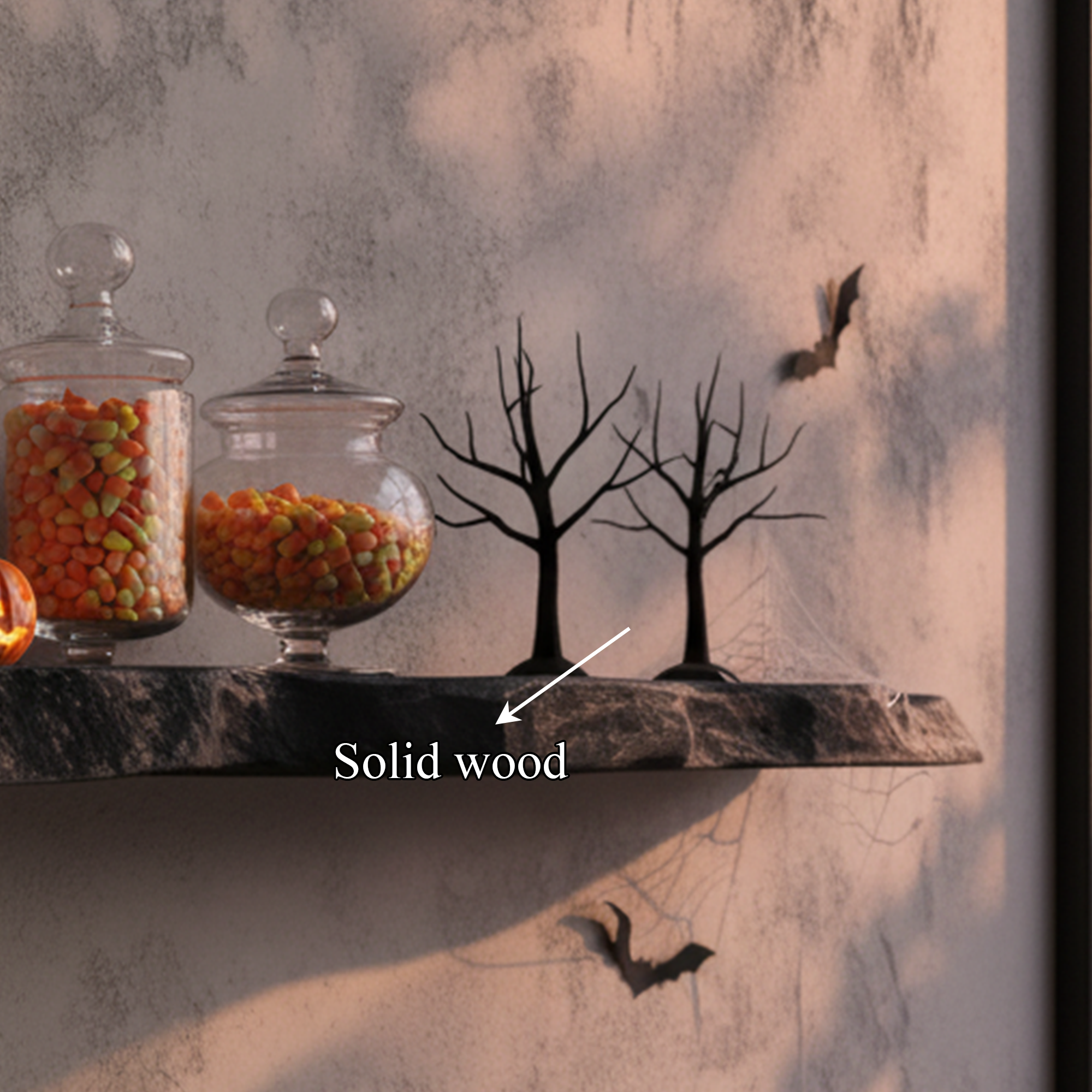 Mid Century Halloween Floating Shelf Minimalist Home Accent SINLKIHW041