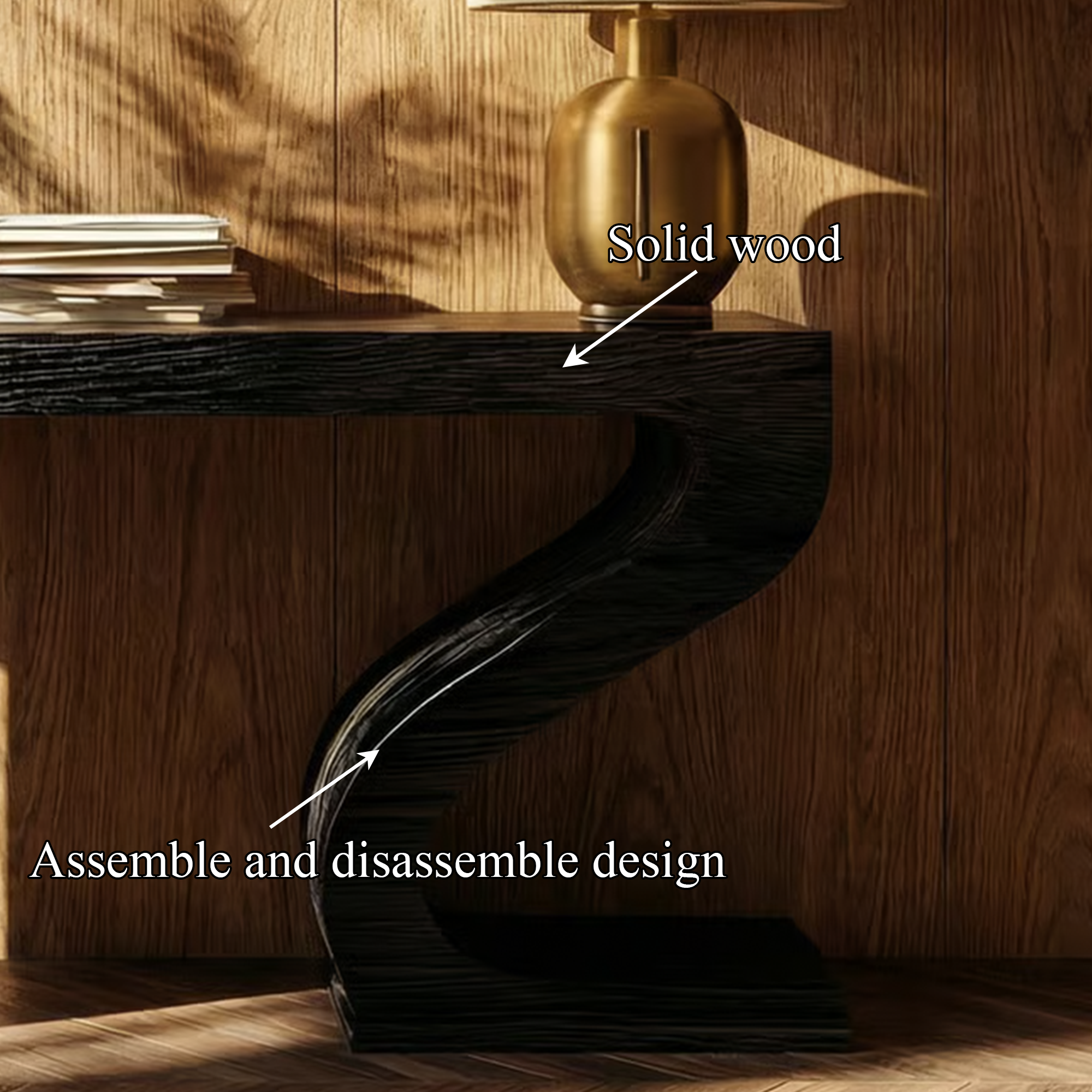 Modern Sculptural Console Table Entryway Living Room SINLKICS486
