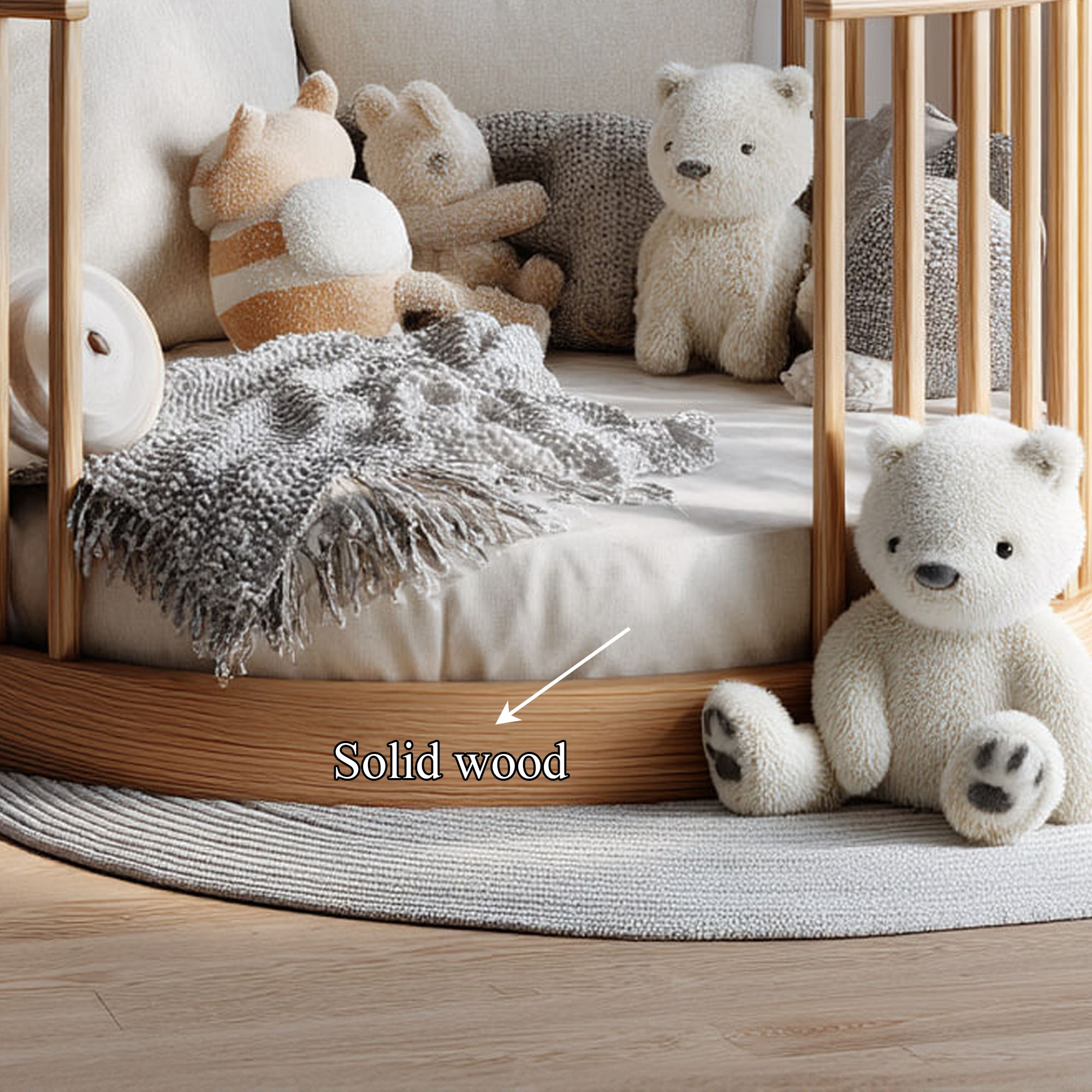 Mid Century Round Daybed Nursery Bedroom SINLKIWB52