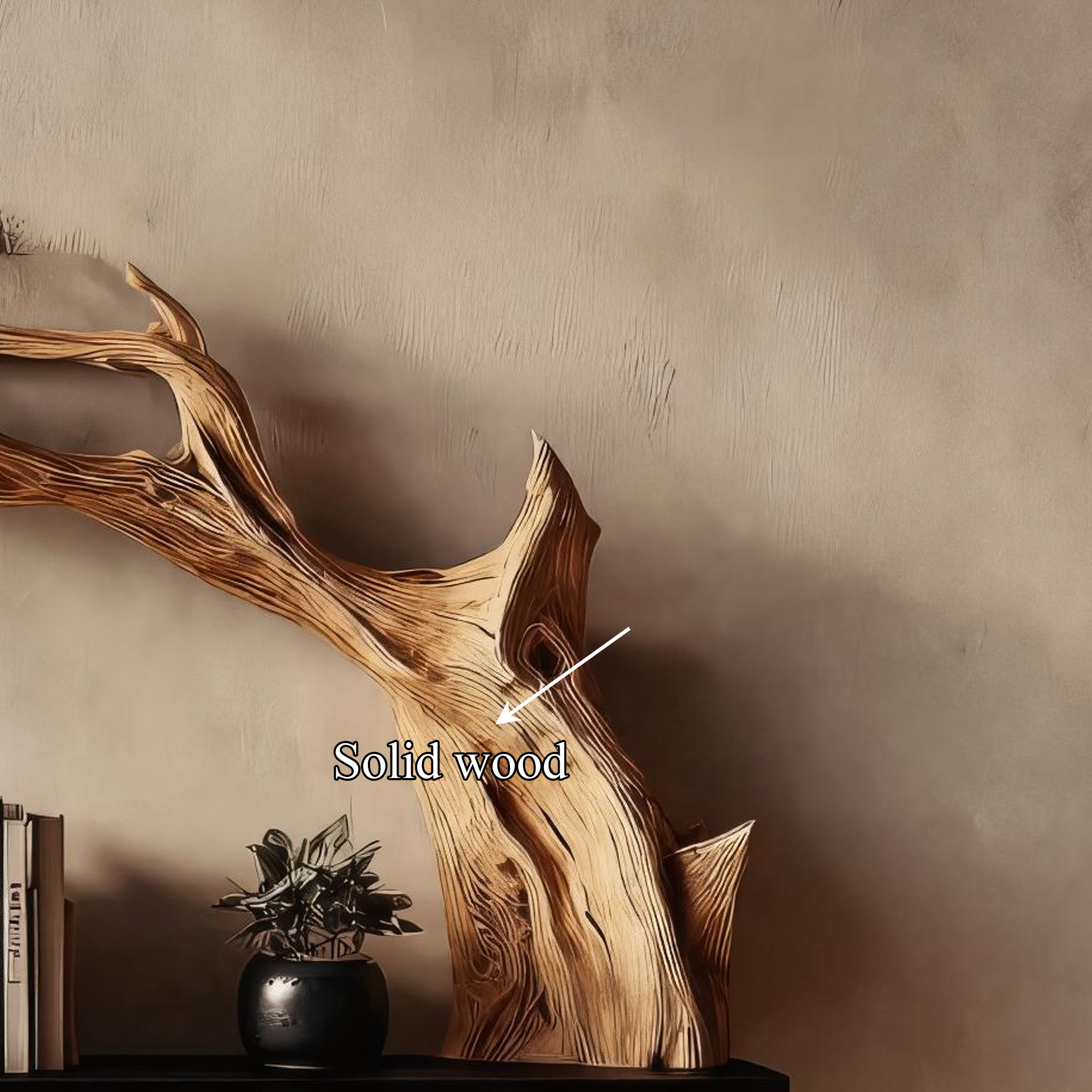 Rustic Tree Wall Shelf Unique Living Room Storage SINLKIFL179
