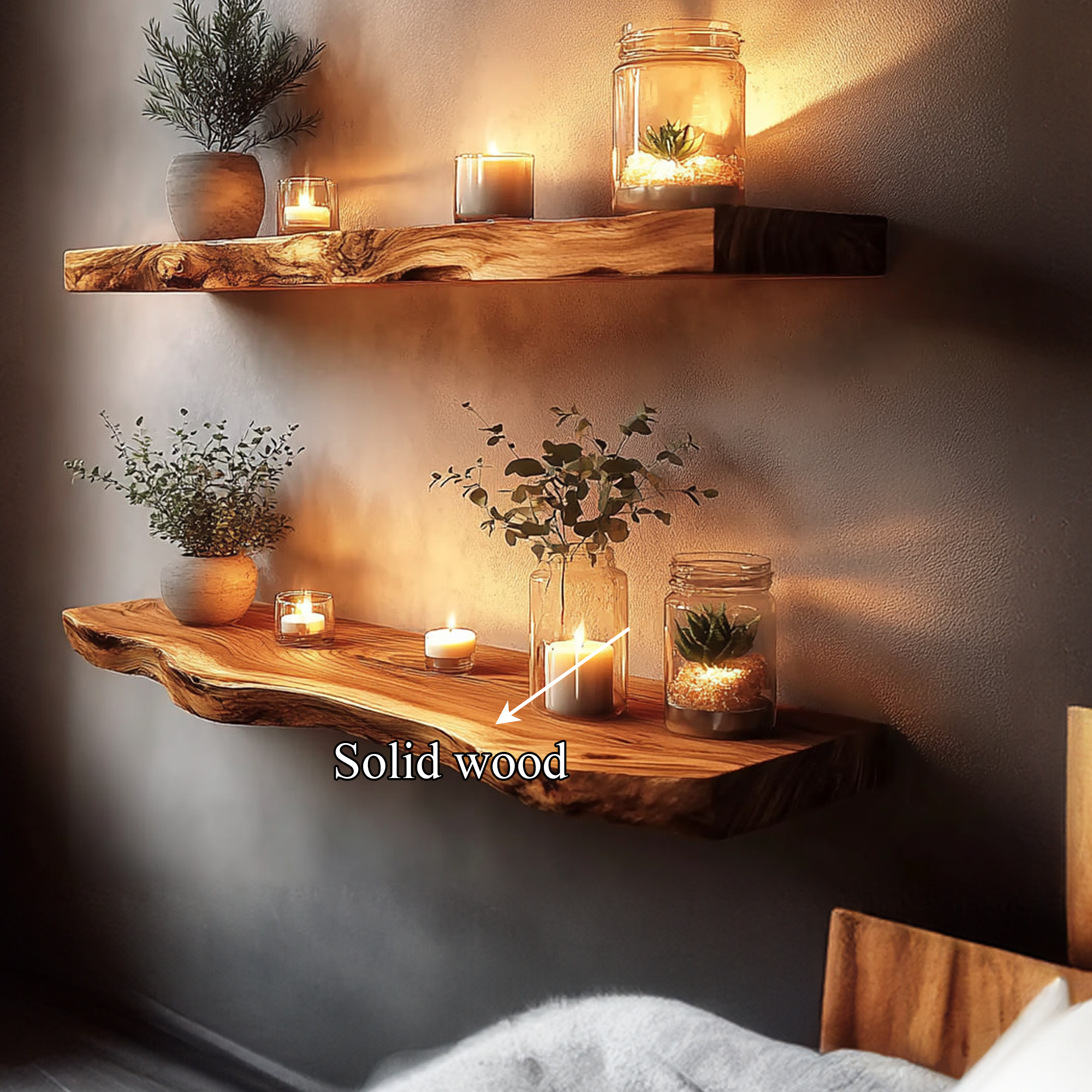 Rustic Floating Shelf Warm Decor Living Room Or Office SINLKIFL311