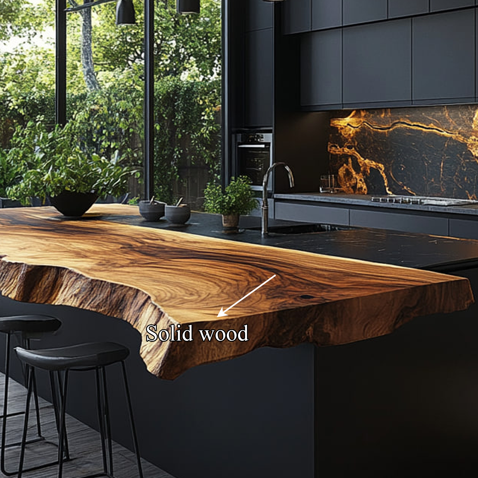 Sculptural Live Edge Kitchen Island Kitchen Or Breakfast Area SINLKIKI116