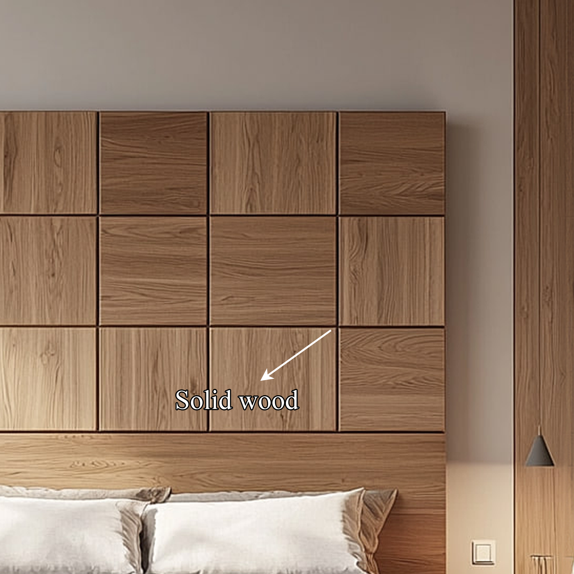 Rustic Wooden Headboard Bedroom Wall Accent SINLKIDH009