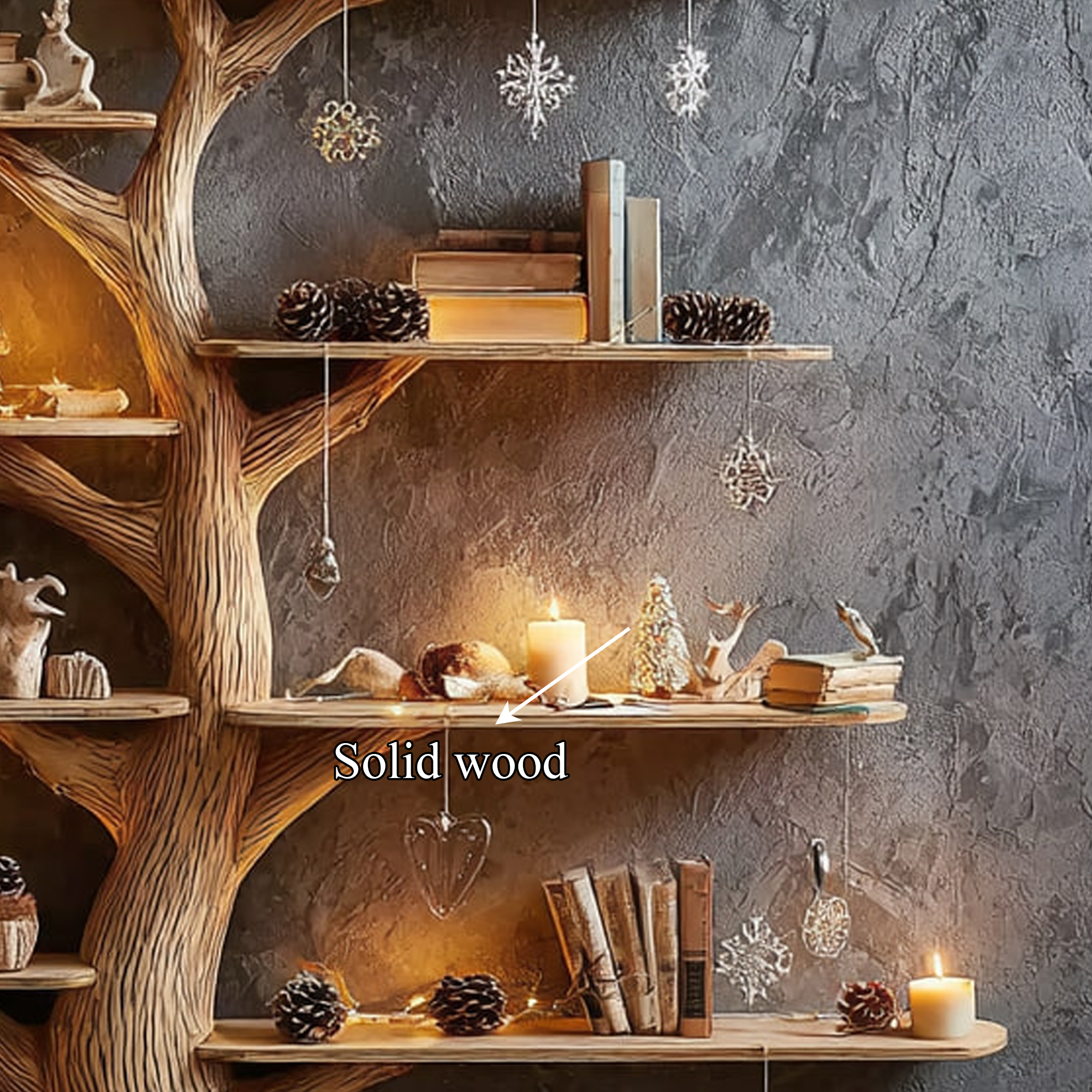 Mid Century Tree Bookshelf Seasonal Bedroom SINLKITB273