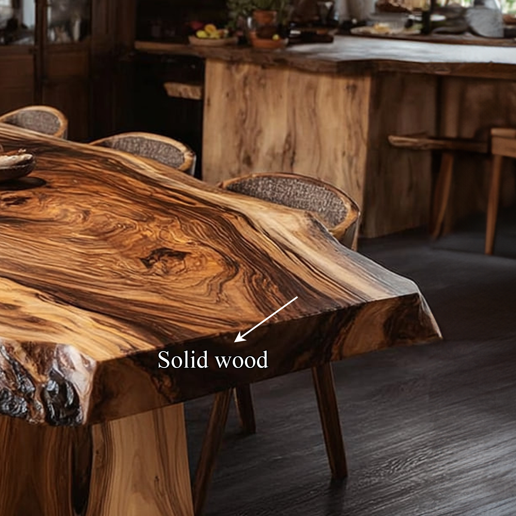 Rustic Natural Slab Dining Table Dining Room SINLKIDT116