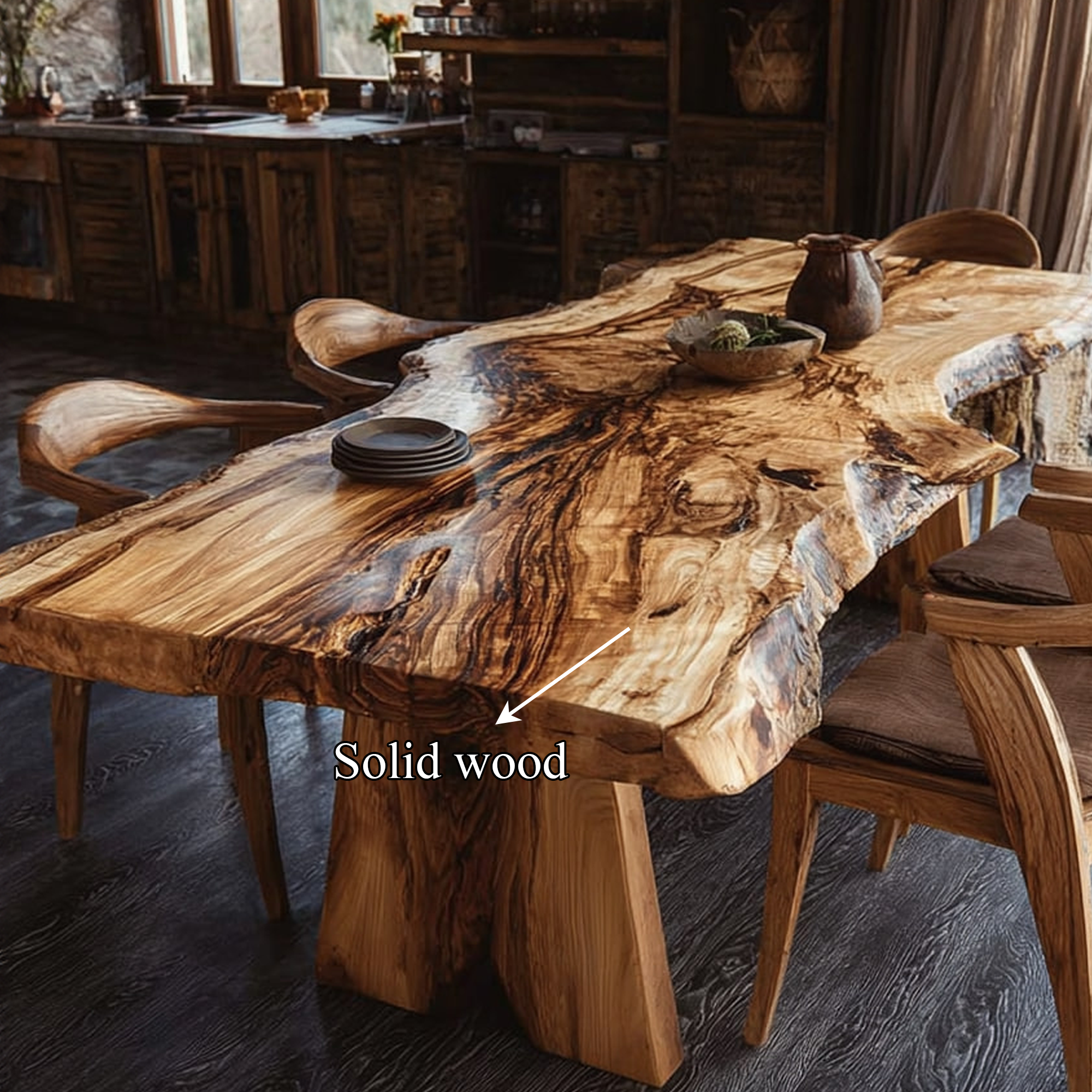 Mid Century Handcrafted Wood Dining Table Kitchen SINLKIDT115