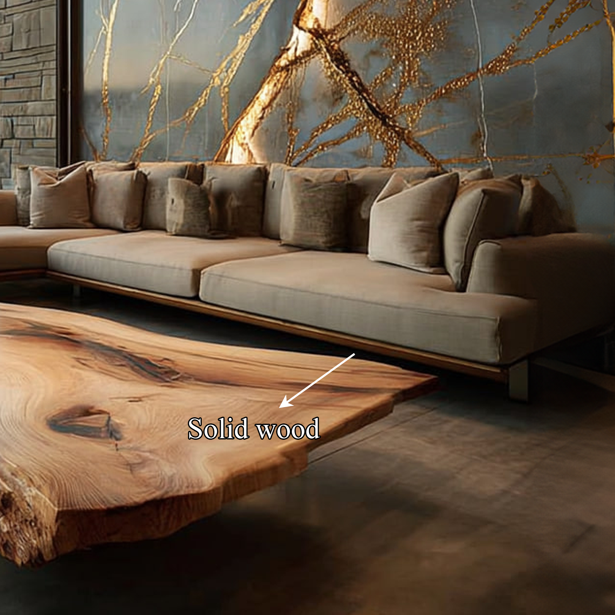 Rustic Sculptural Coffee Table Modern Living Room Display SINLKICF129
