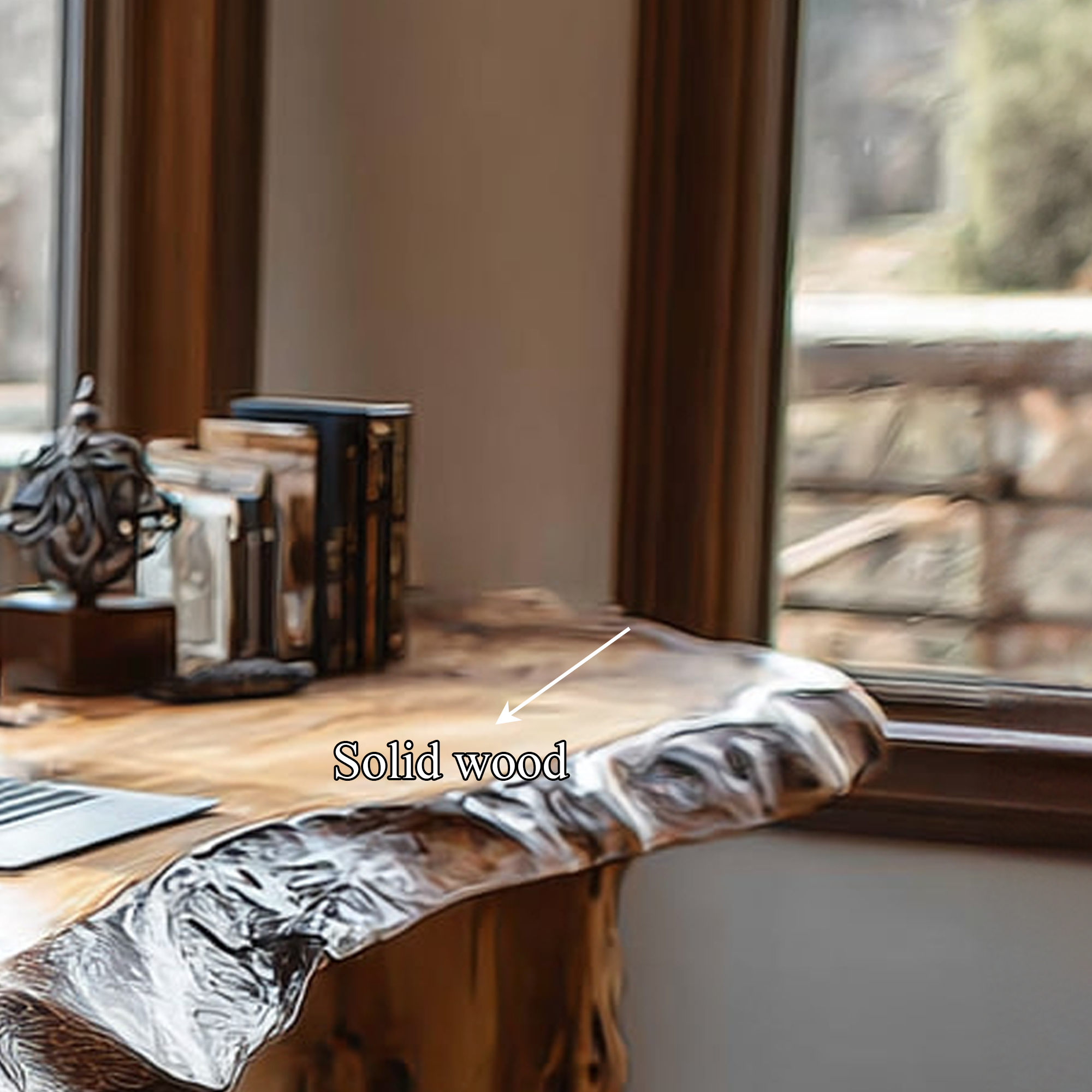 Rustic Live Edge Desk Living Room And Office Space SINLKIDK013