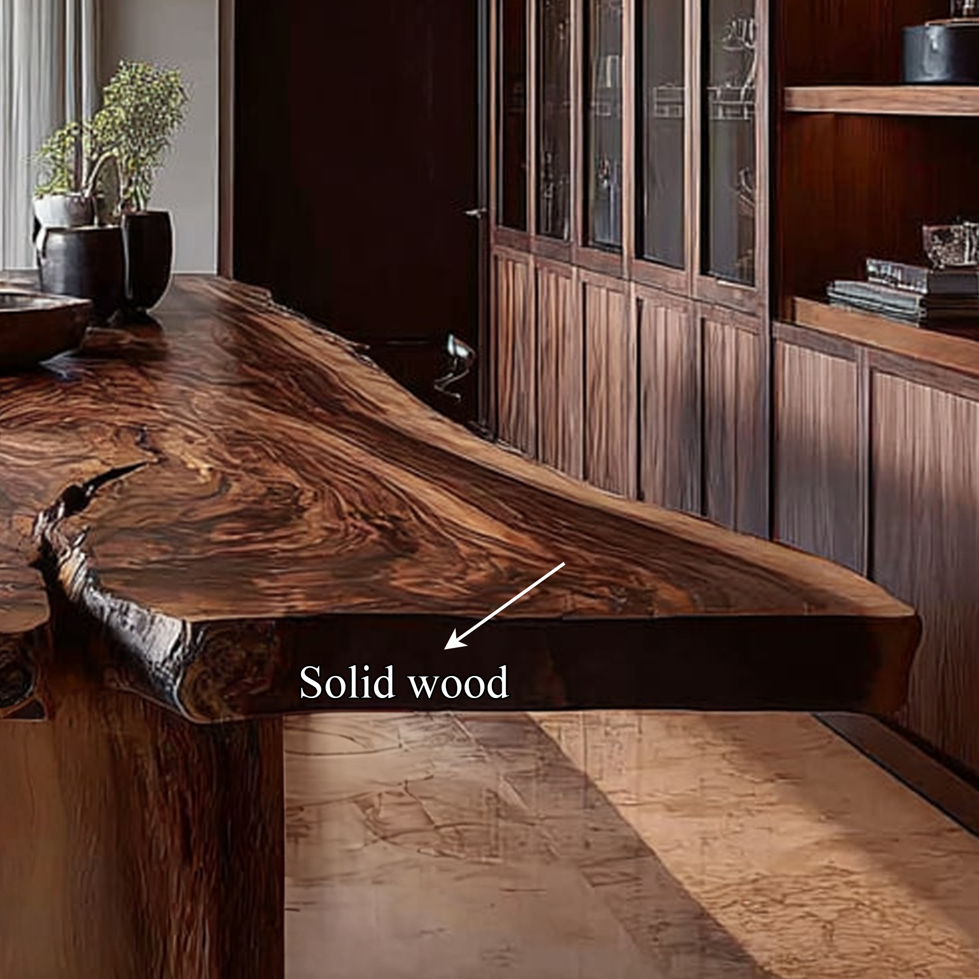 Rustic Handcrafted Solid Wood Dining Table Dining Room SINLKIDT106