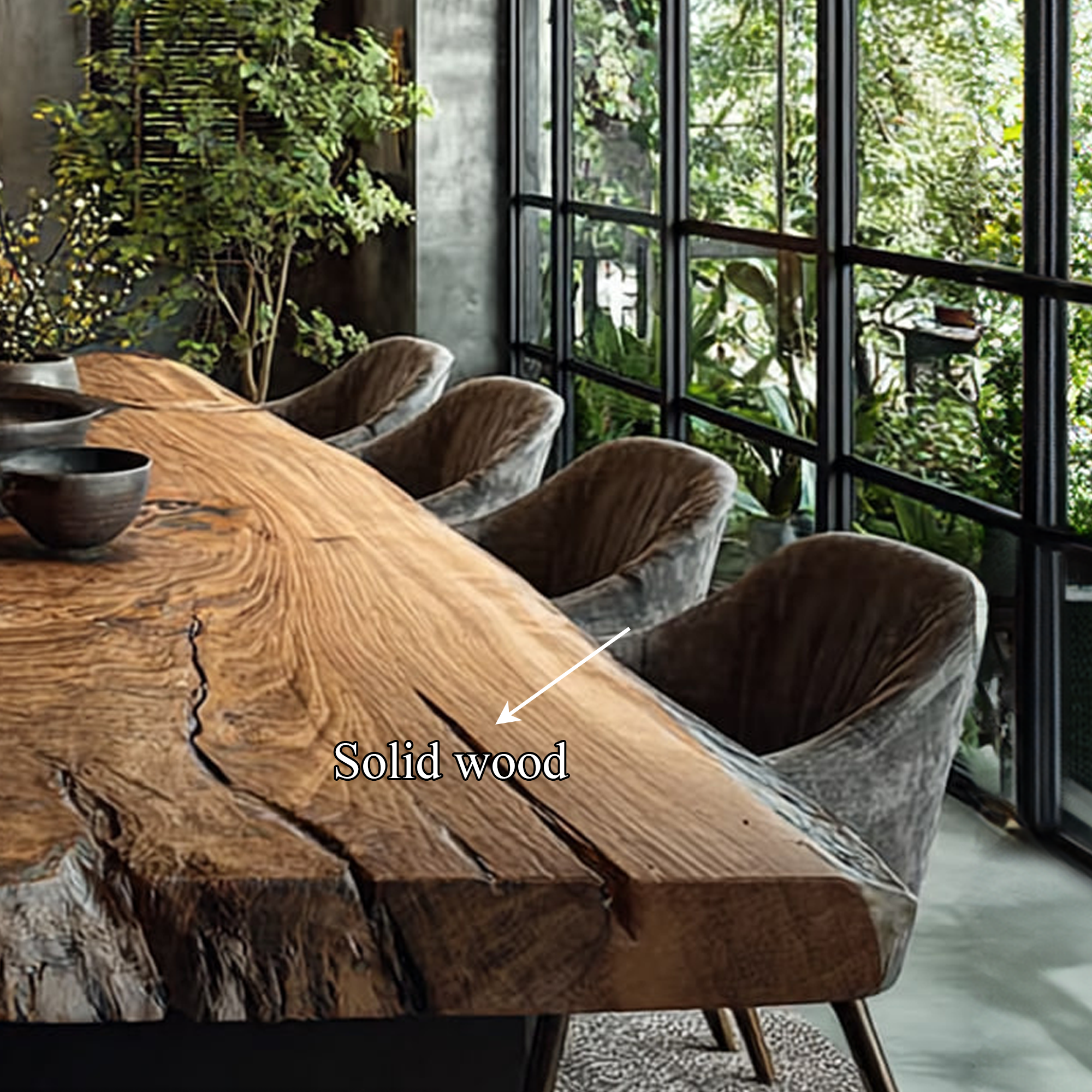 Rustic Live Edge Dining Table Contemporary Home SINLKIDT083