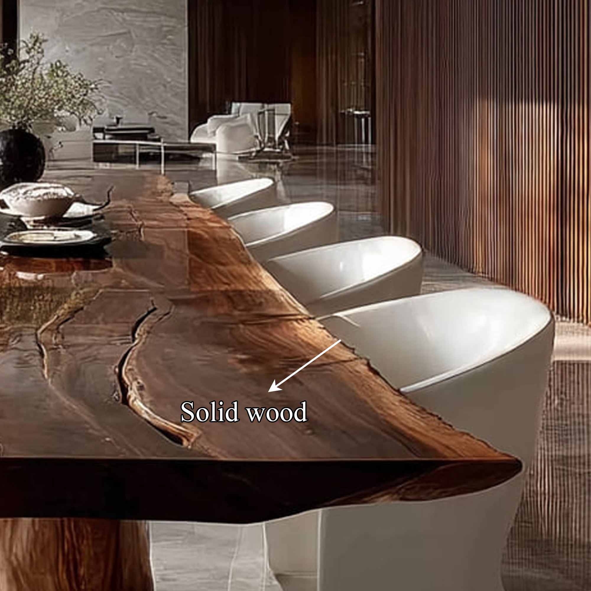 Rustic Live Edge Dining Table Family Room SINLKIDT099
