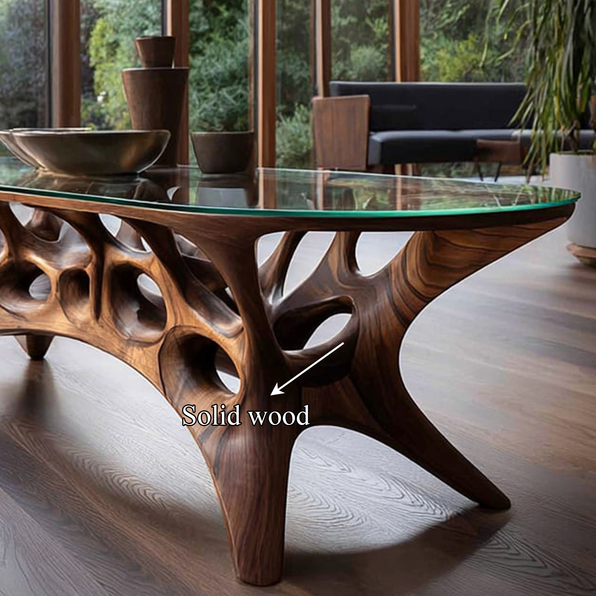 Mid Century Sculptural Coffee Table Living Room SINLKICF076