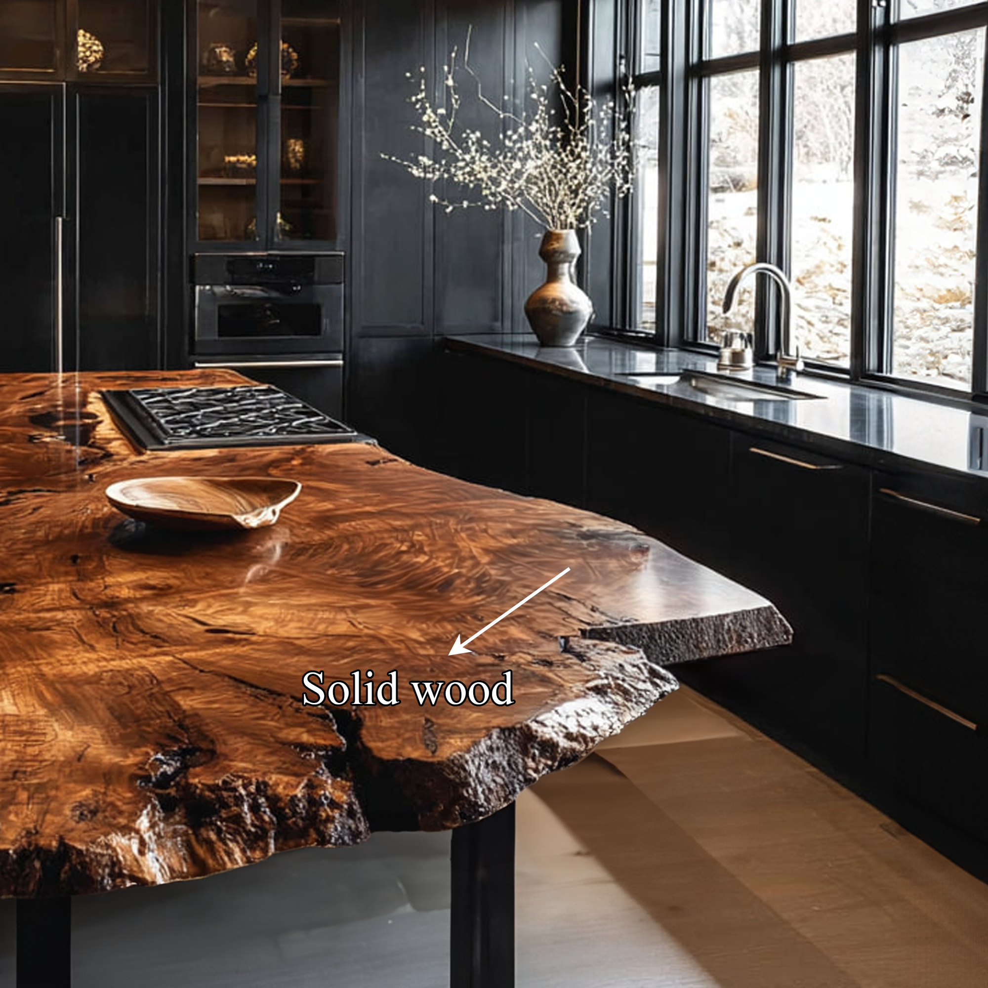 Rustic Live Edge Kitchen Island Kitchen Or Cooking Space SINLKIBE113