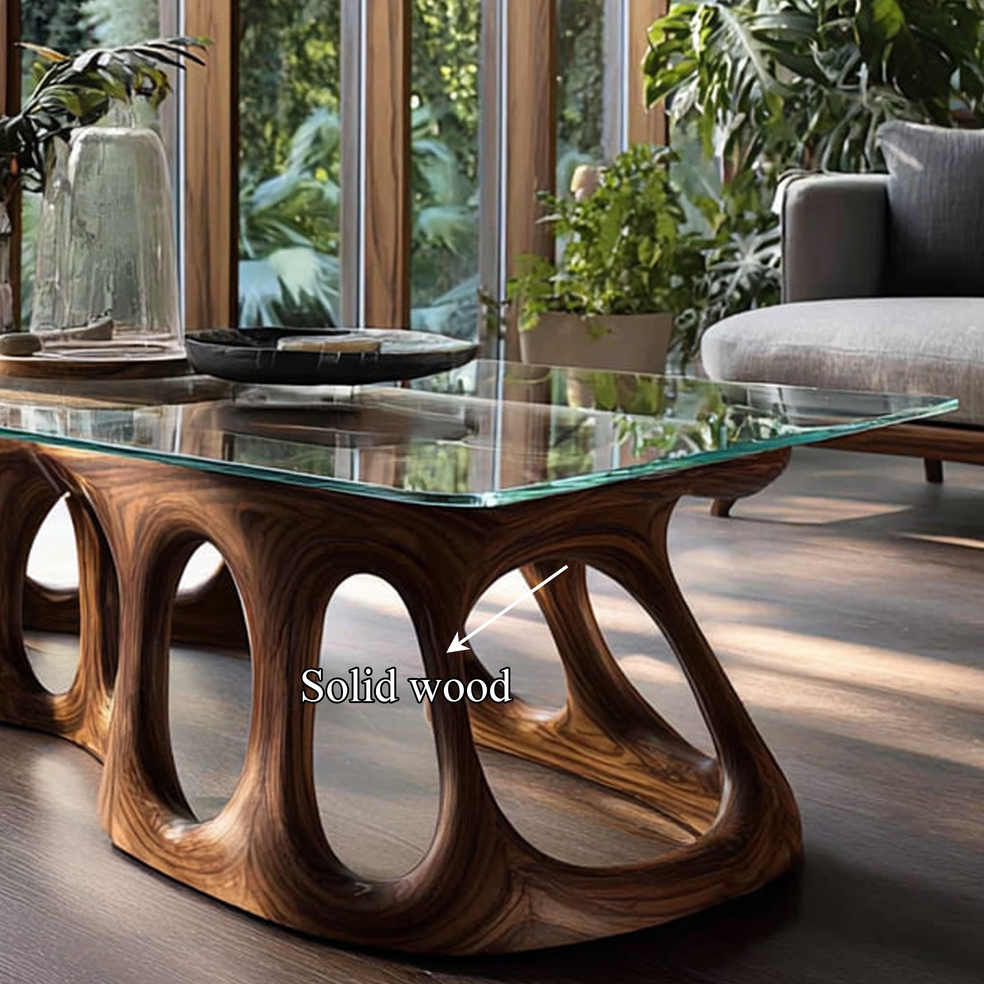Mid Century Sculptural Coffee Table Modern Living Room SINLKICF084