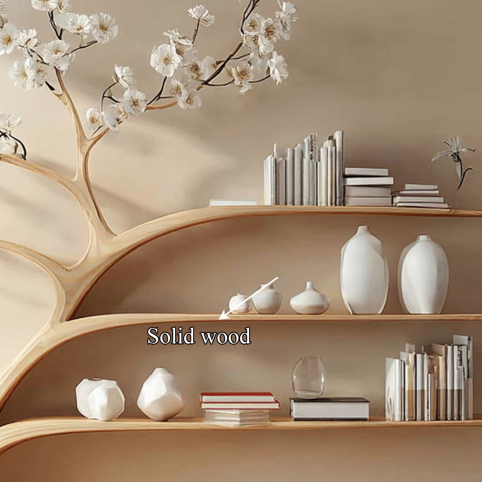 Rustic Tree Bookshelf Home Office Bedroom SINLKITB269