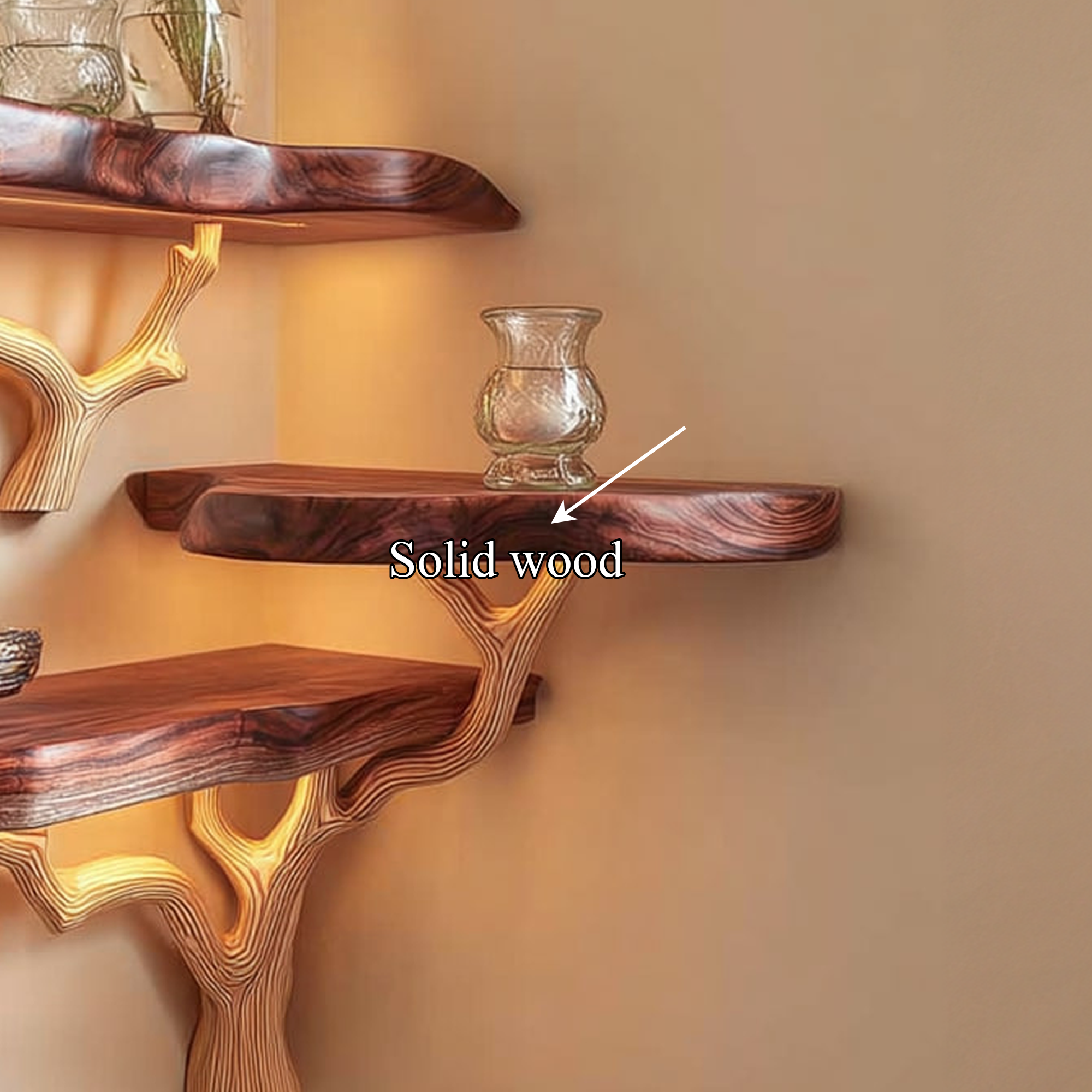 Mid Century Corner Floating Shelf Living Room SINLKIFL120