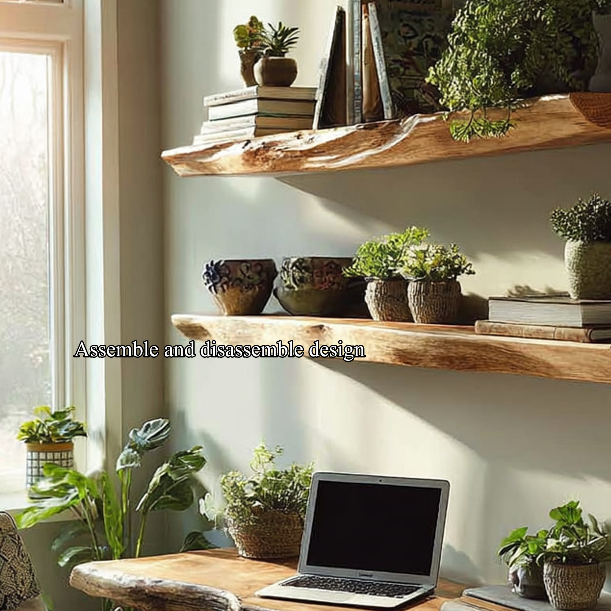 Rustic Floating Desk Bedroom SINLKIFL154