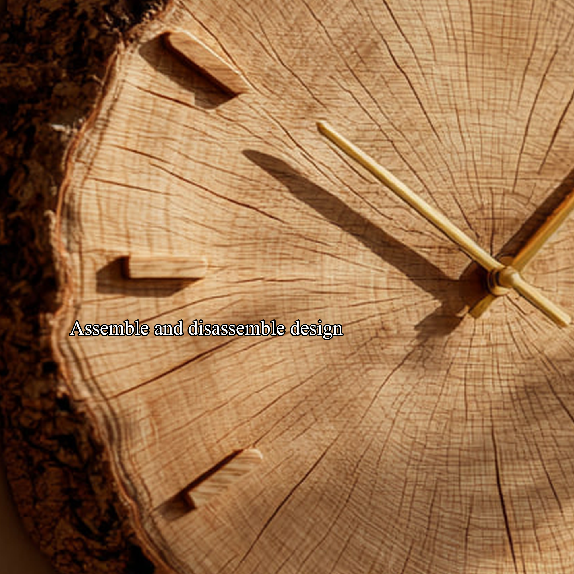 Rustic Natural Grain Wall Clock Bedroom Or Living Room SINLKICK012