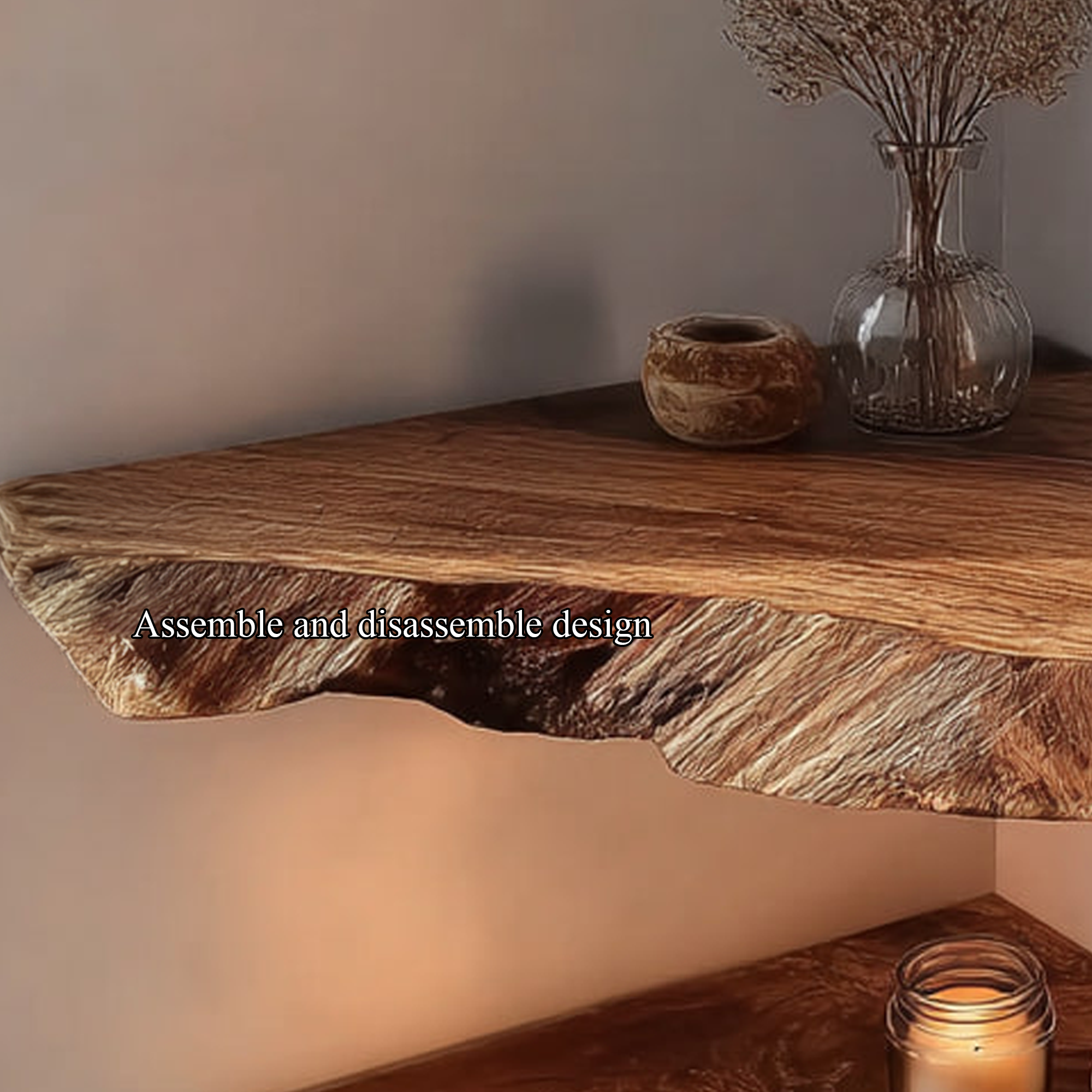 Rustic Floating Corner Shelf Living Room Dining Entryway SINLKIFL200