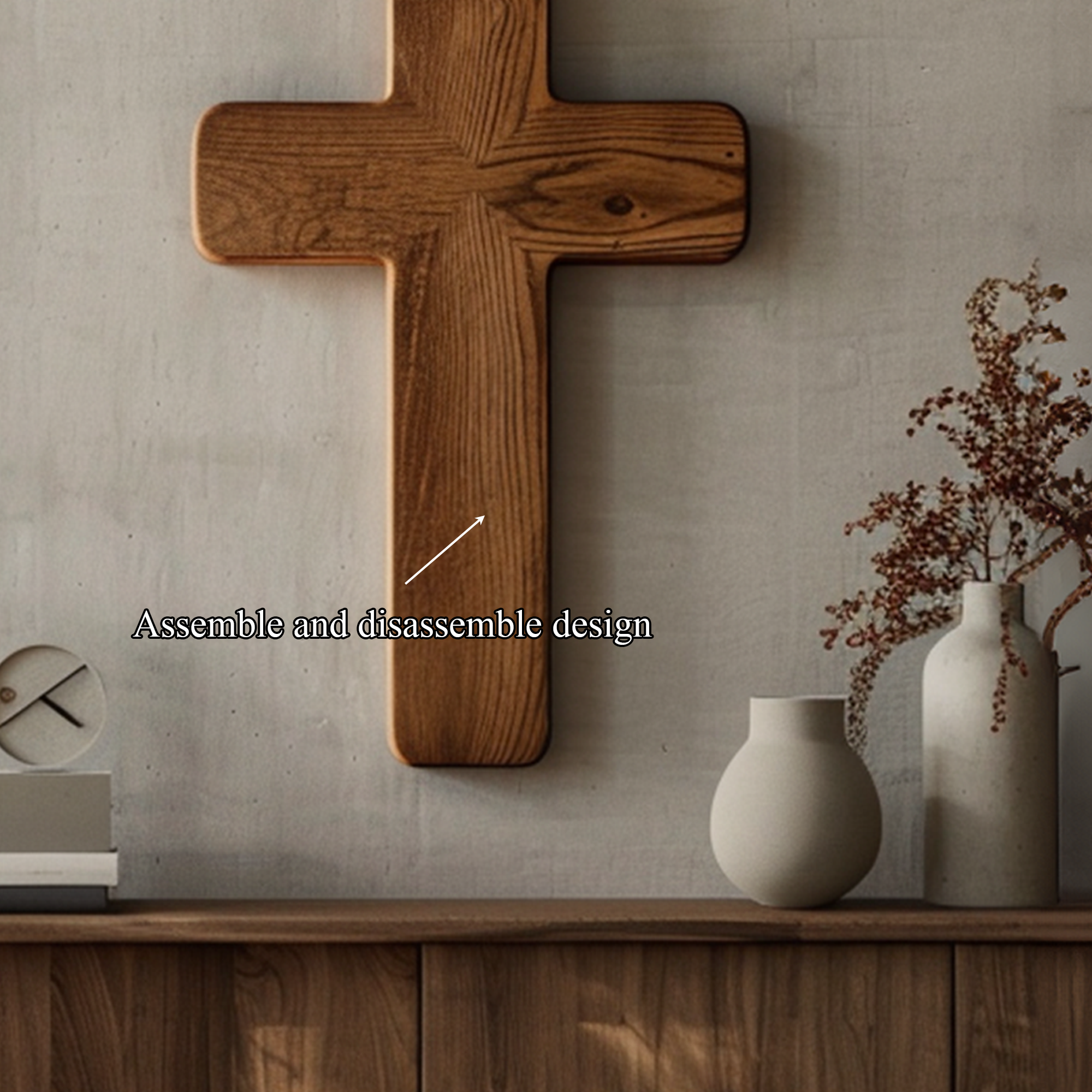 Rustic Minimal Wall Cross Living Room Or Meditation Room SINLKIWD011