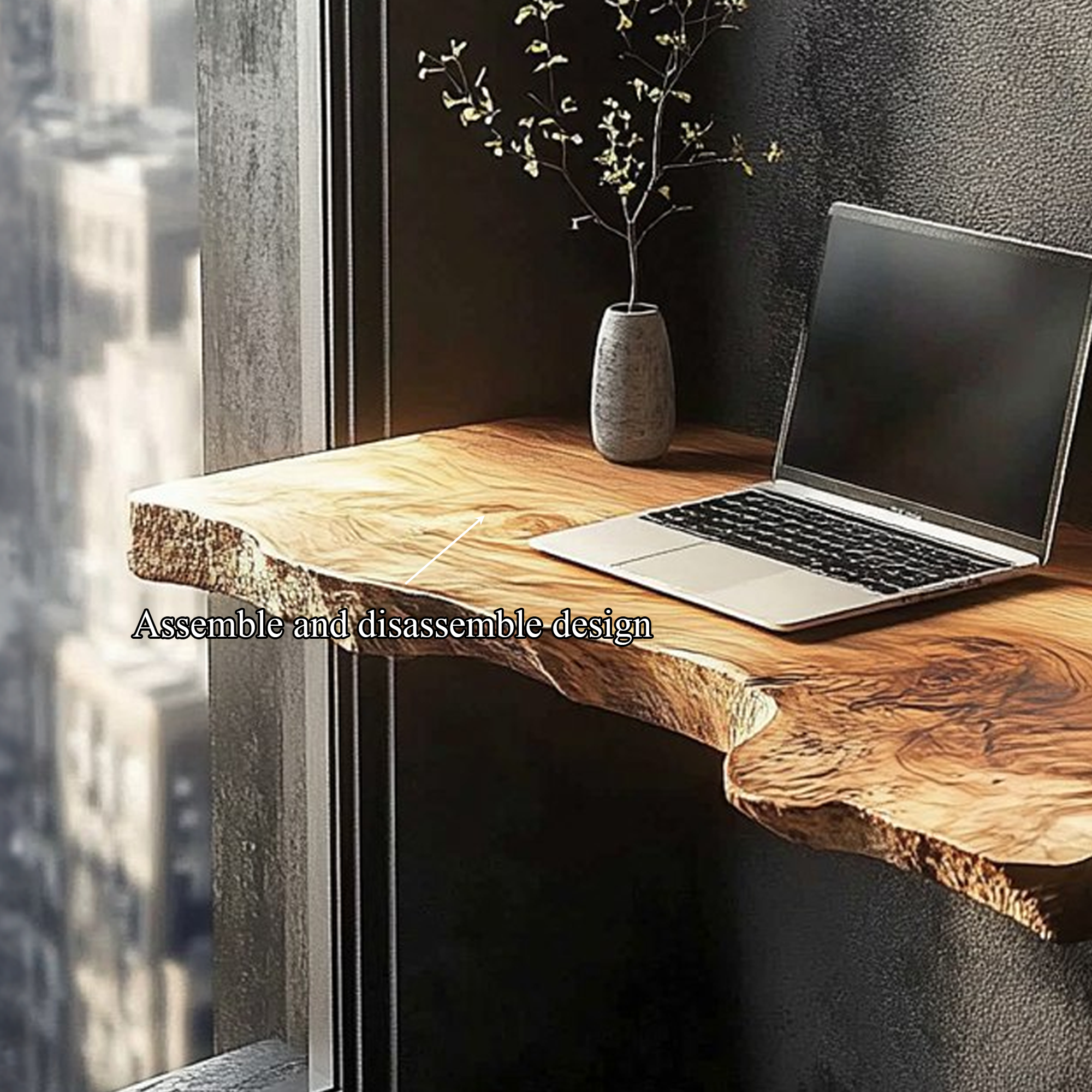 Rustic Floating Desk Workspace Or Living Room SINLKIFL289