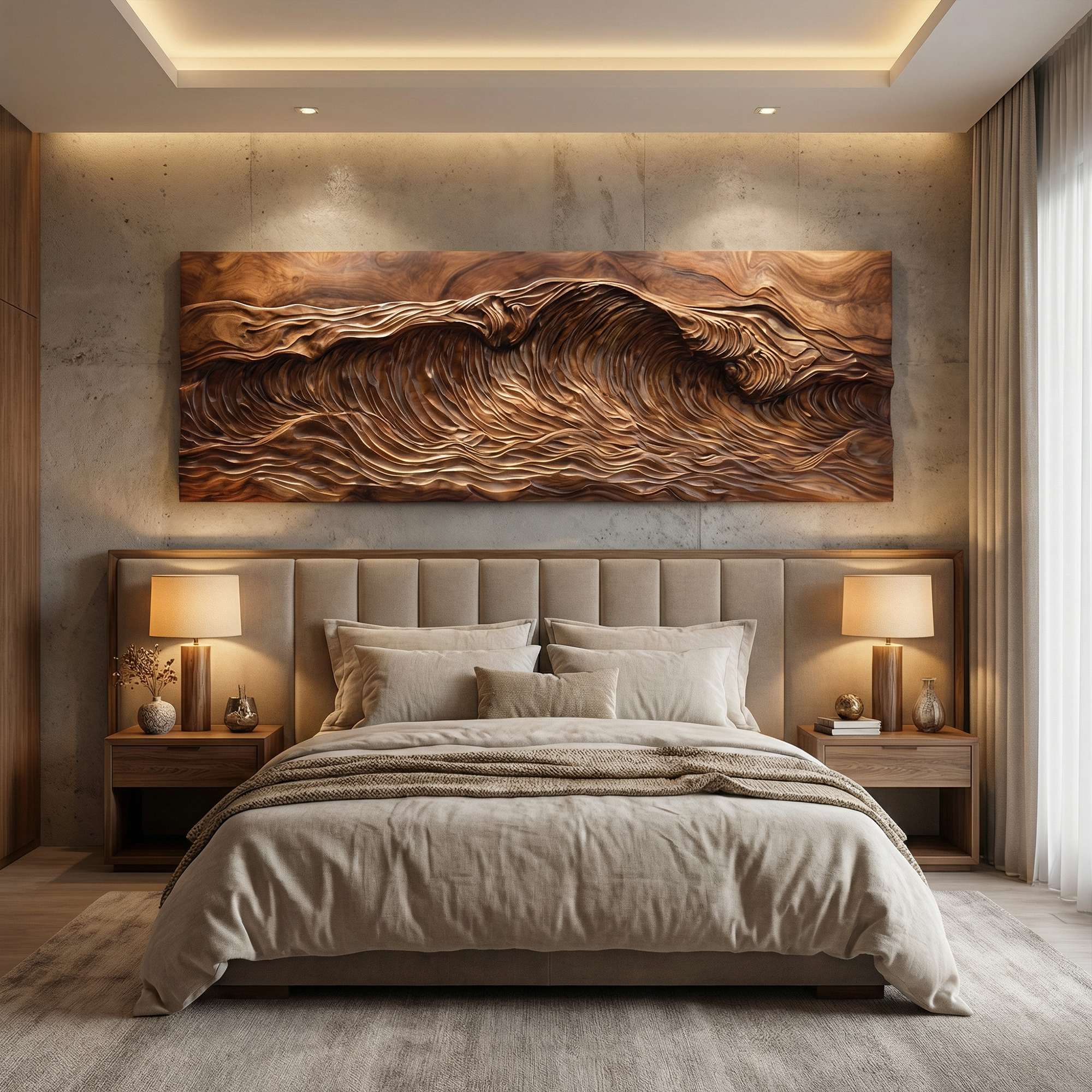 Rustic Wood Relief Wall Decor Living Room And Bedroom SINLKIWD046
