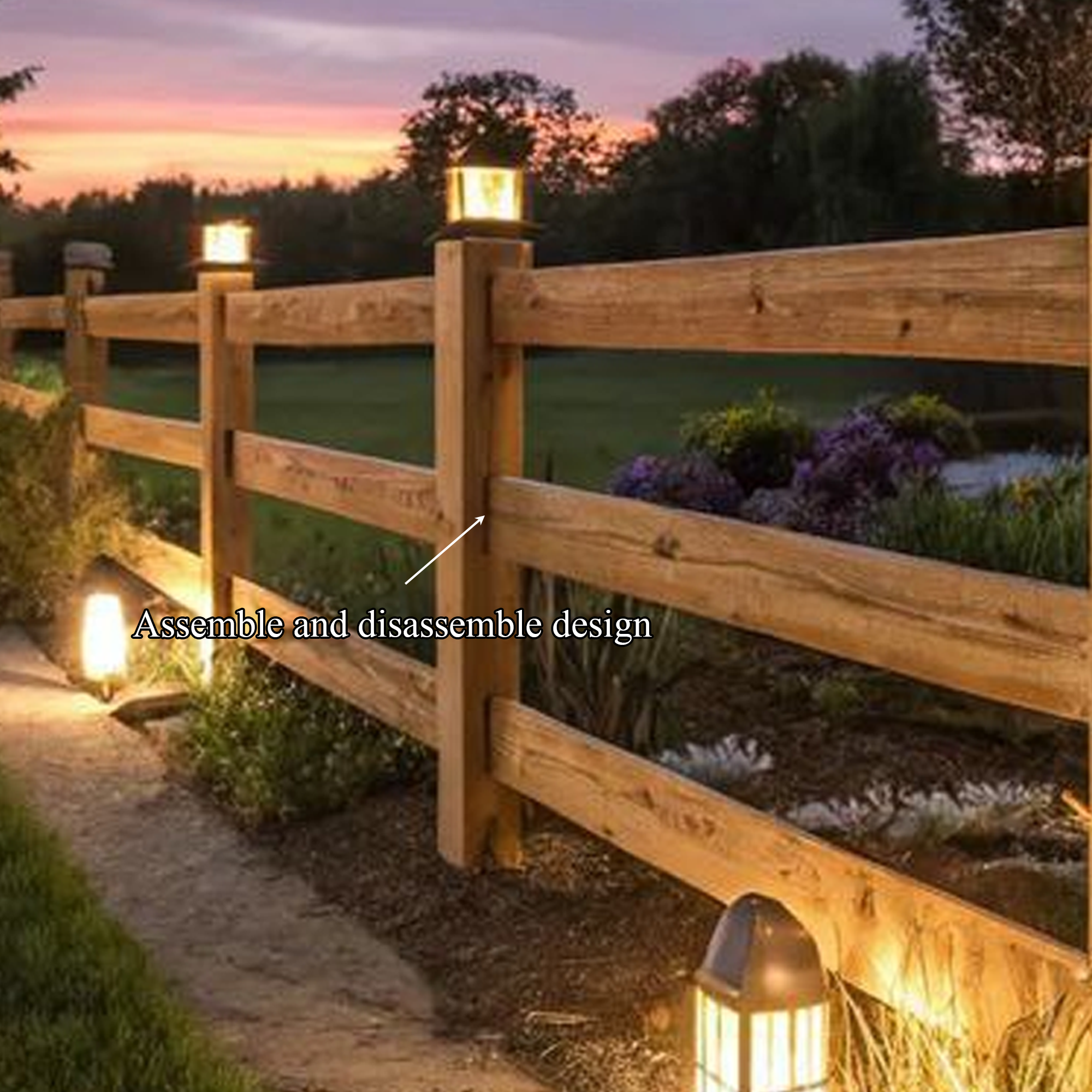 Rustic Farmhouse Fence For Garden And Walkway Decor SINLKIWF003