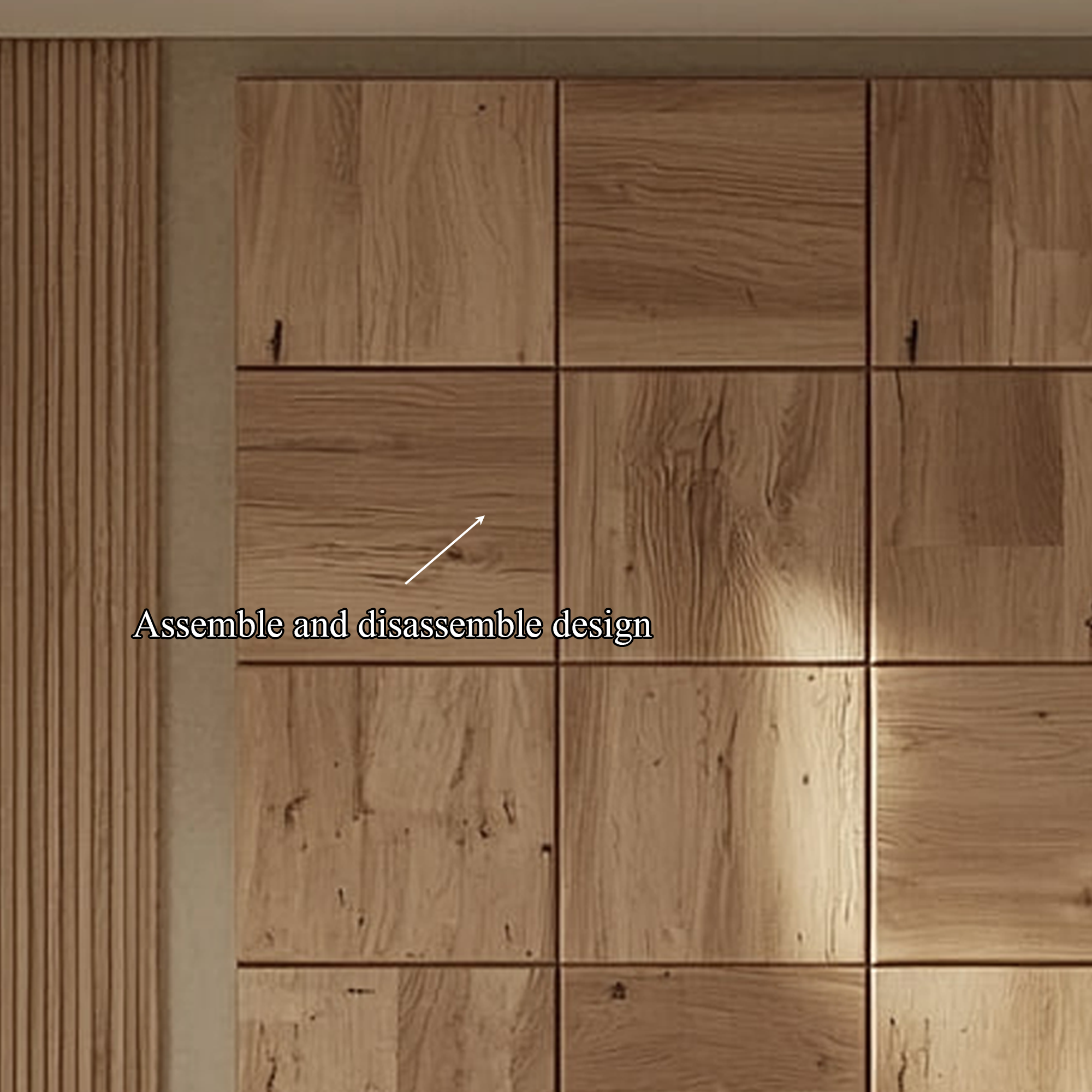 Nature Inspired Solid Wood Panel Headboard Bedroom Interior Architectural Accent SINLKIDH012
