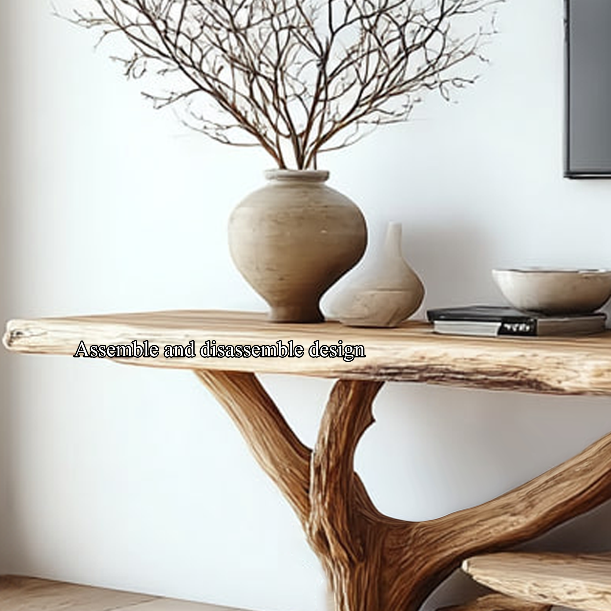 Rustic TV Console Two Tier Live Edge Apartment Space SINLKICS315