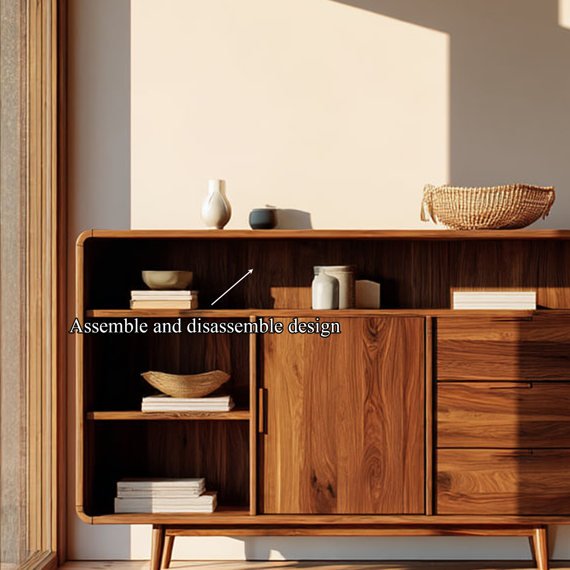 Mid Century Wooden Display Cabinet Entryway Or Bedroom SINLKISC261