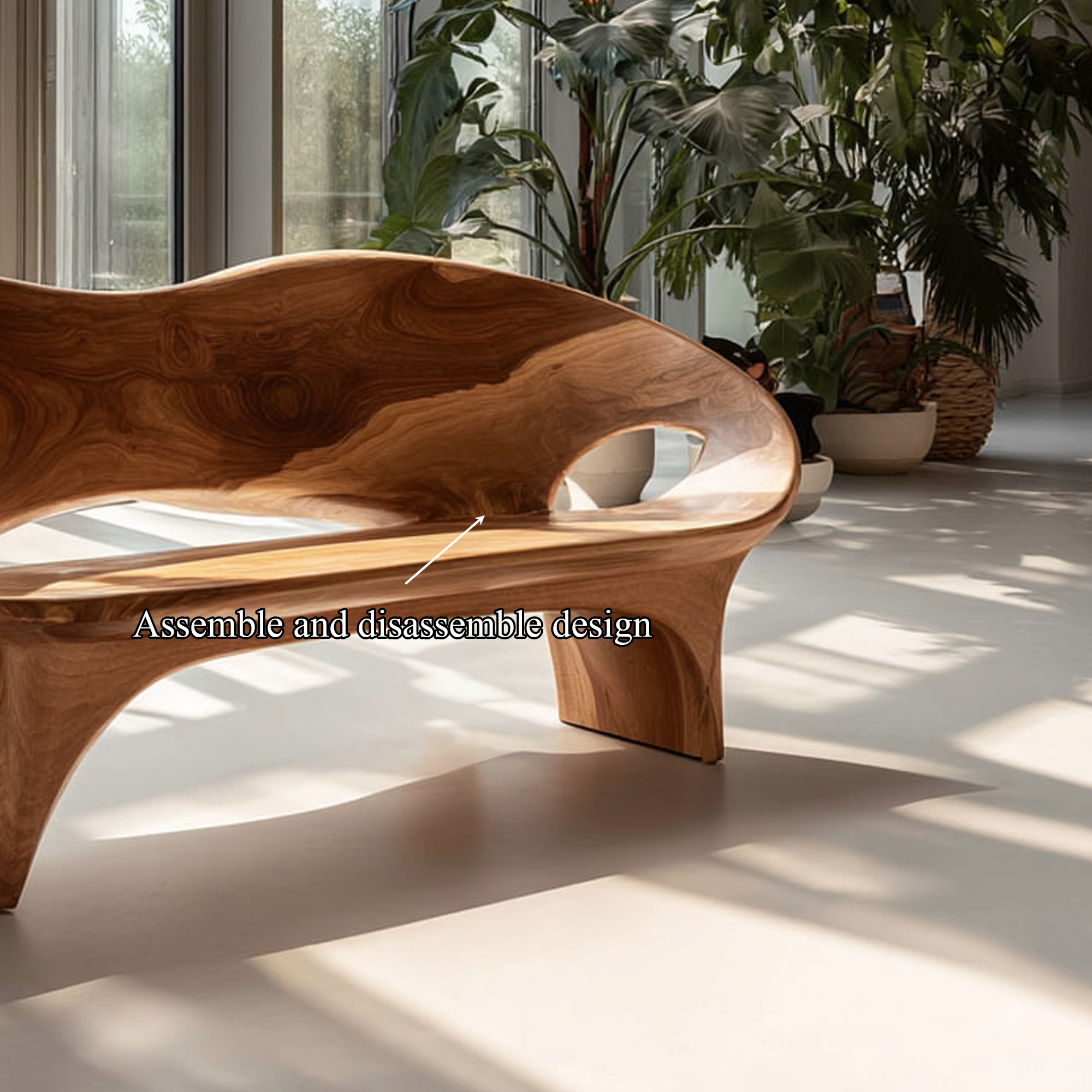 Modern Organic Sculptural Bench Living Room SINLKIRS035