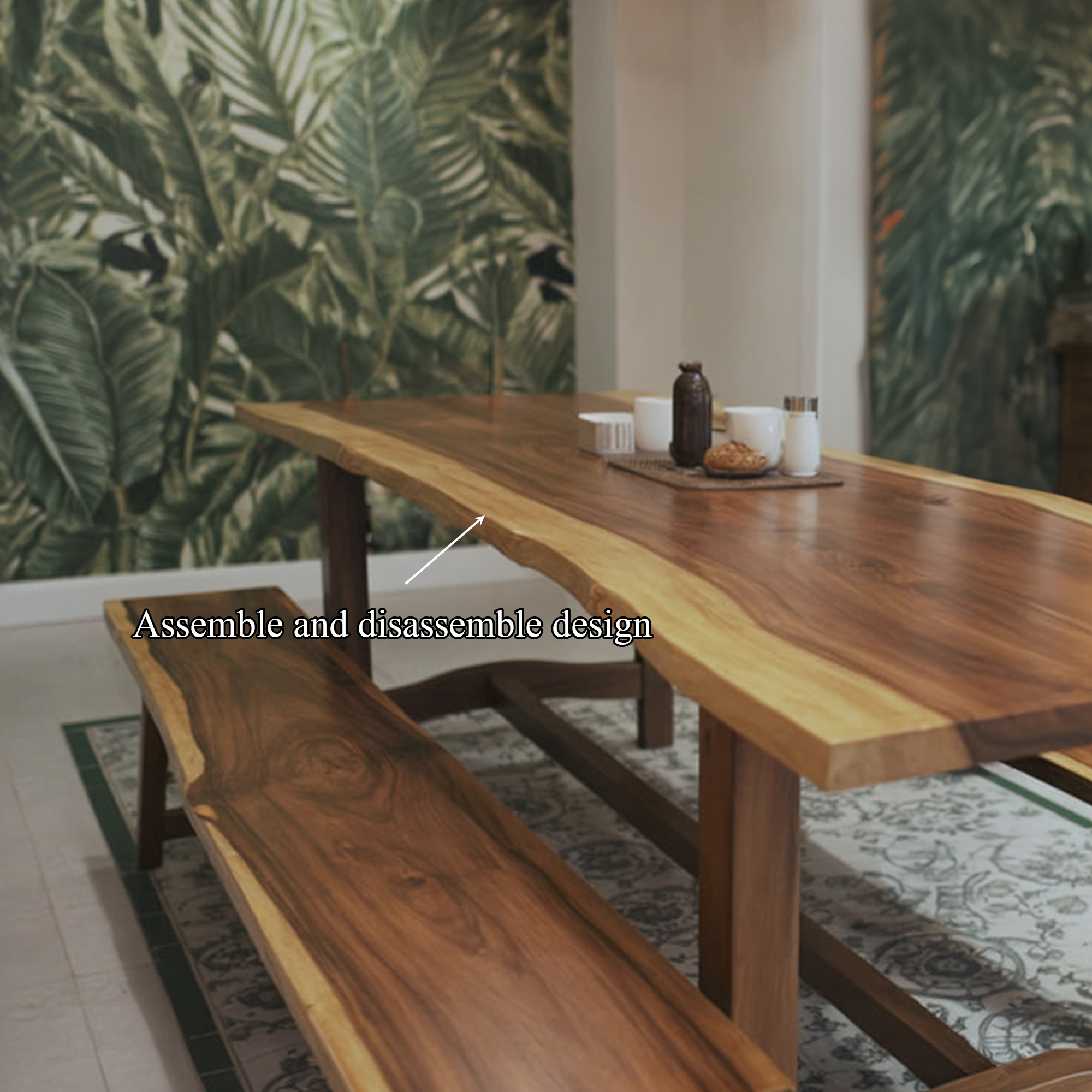 Rustic Live Edge Dining Table Handmade SINLSDTS132