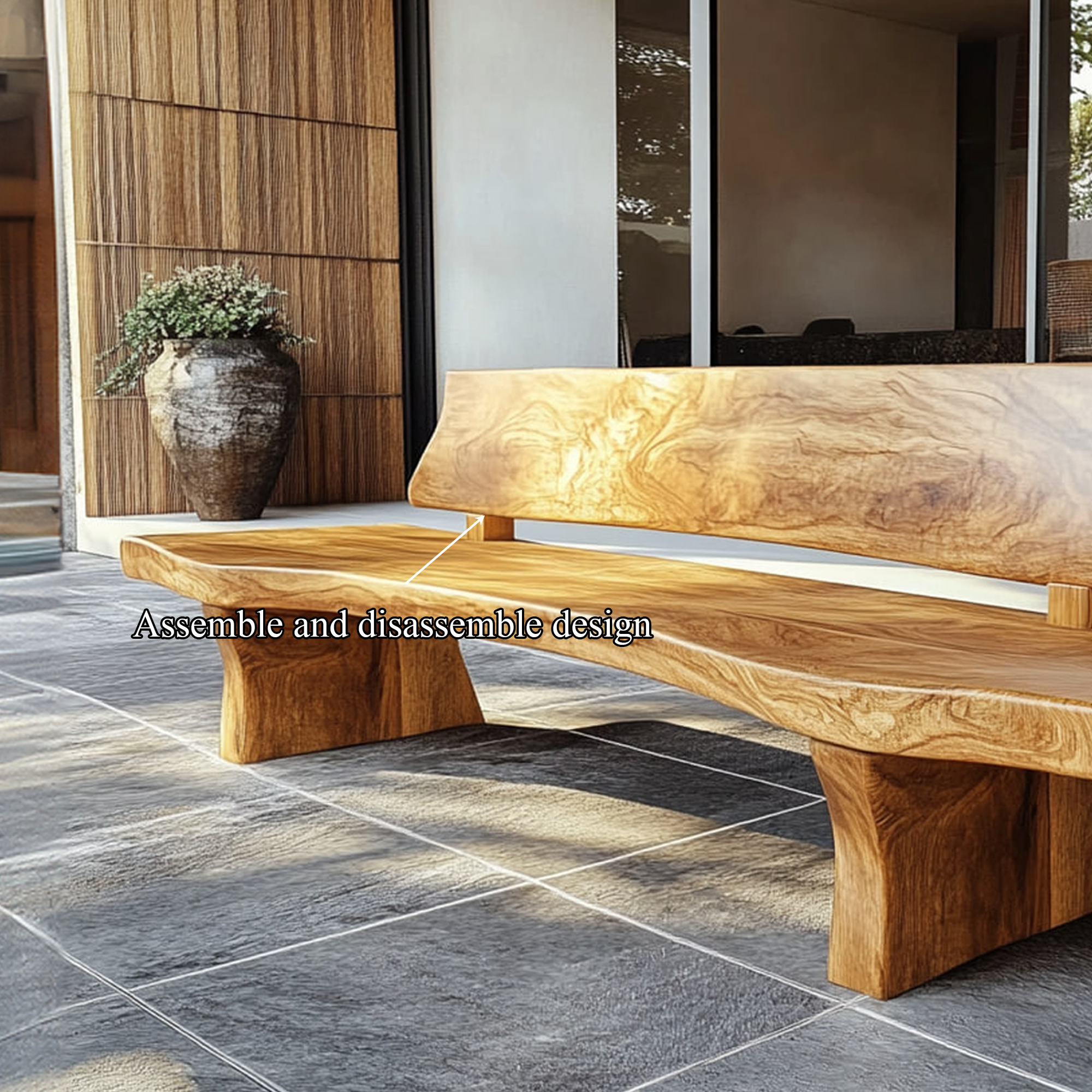 Handcrafted Wood Bench Luxury Living Room SINLKIRS046