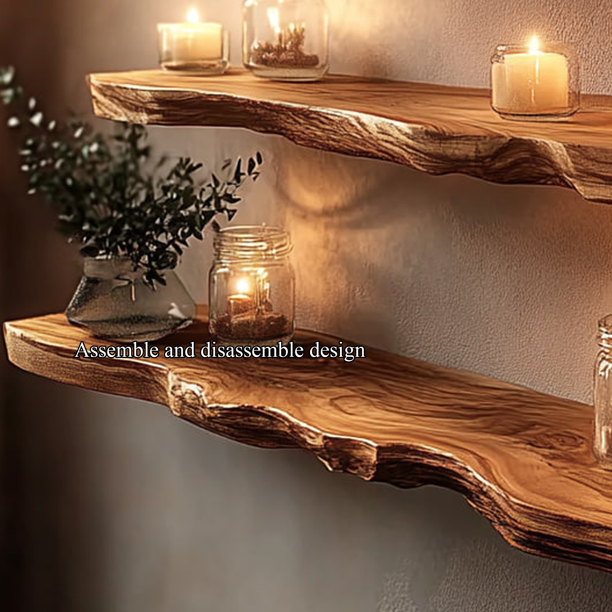 Rustic Live Edge Corner Floating Shelf Kitchen Or Living Room SINLKIFL221