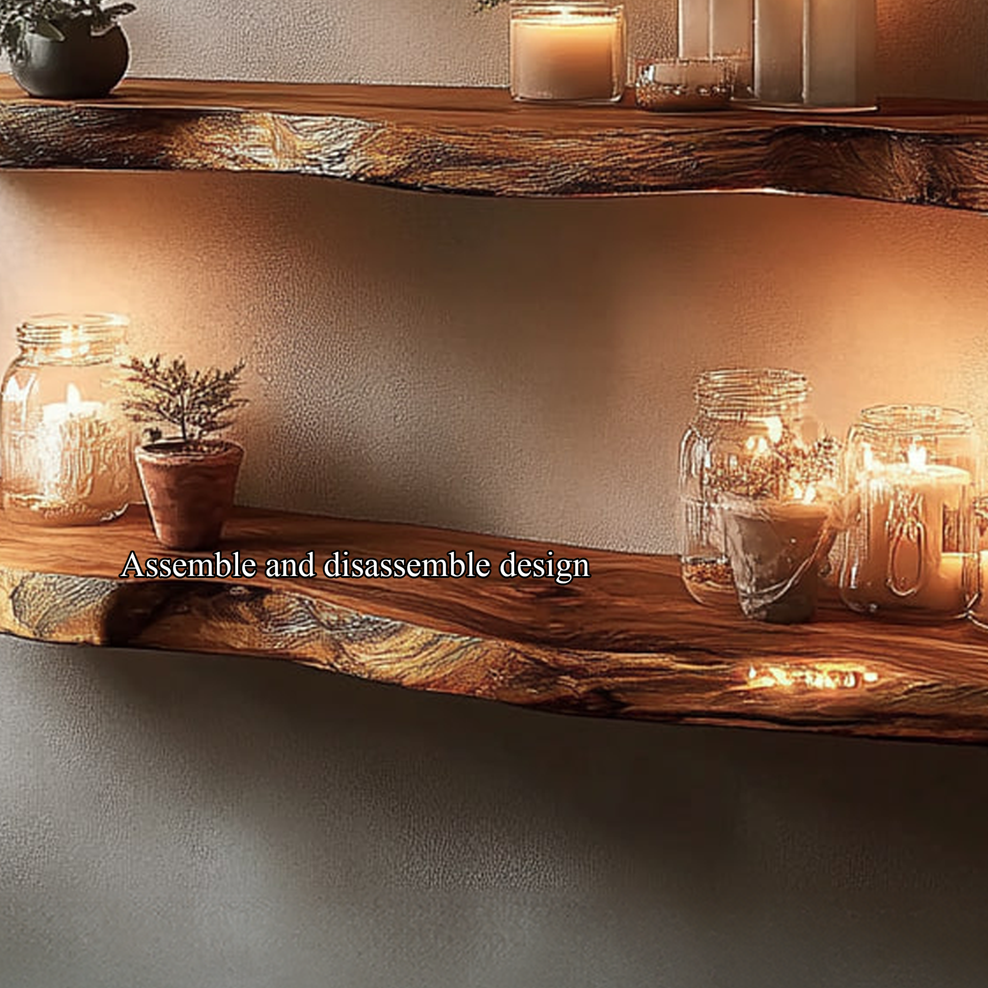 Rustic Live Edge Corner Storage Shelf Living Room Or Office SINLKIFL223