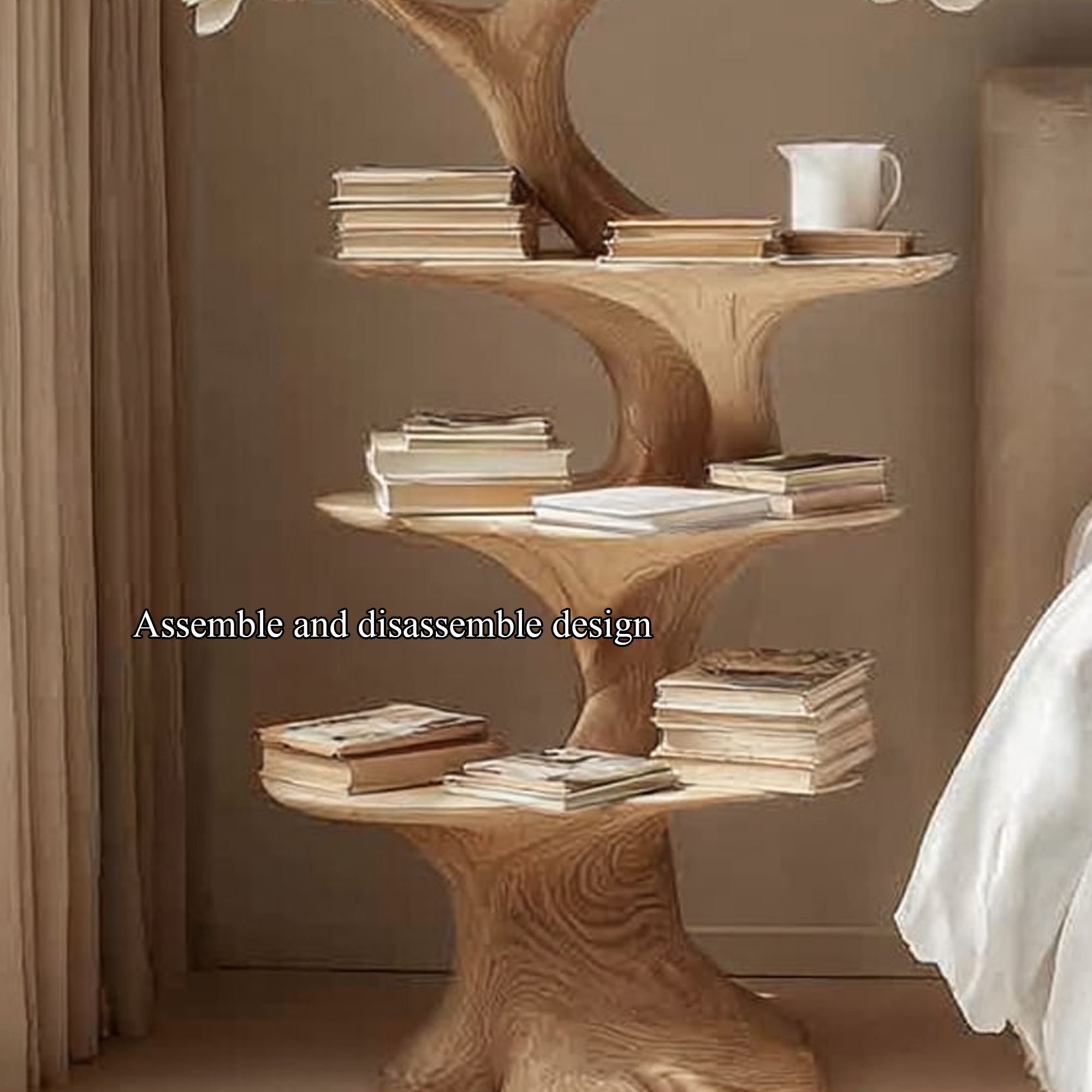 Rustic Tree Bedside Table Bedroom SINLKIBT063