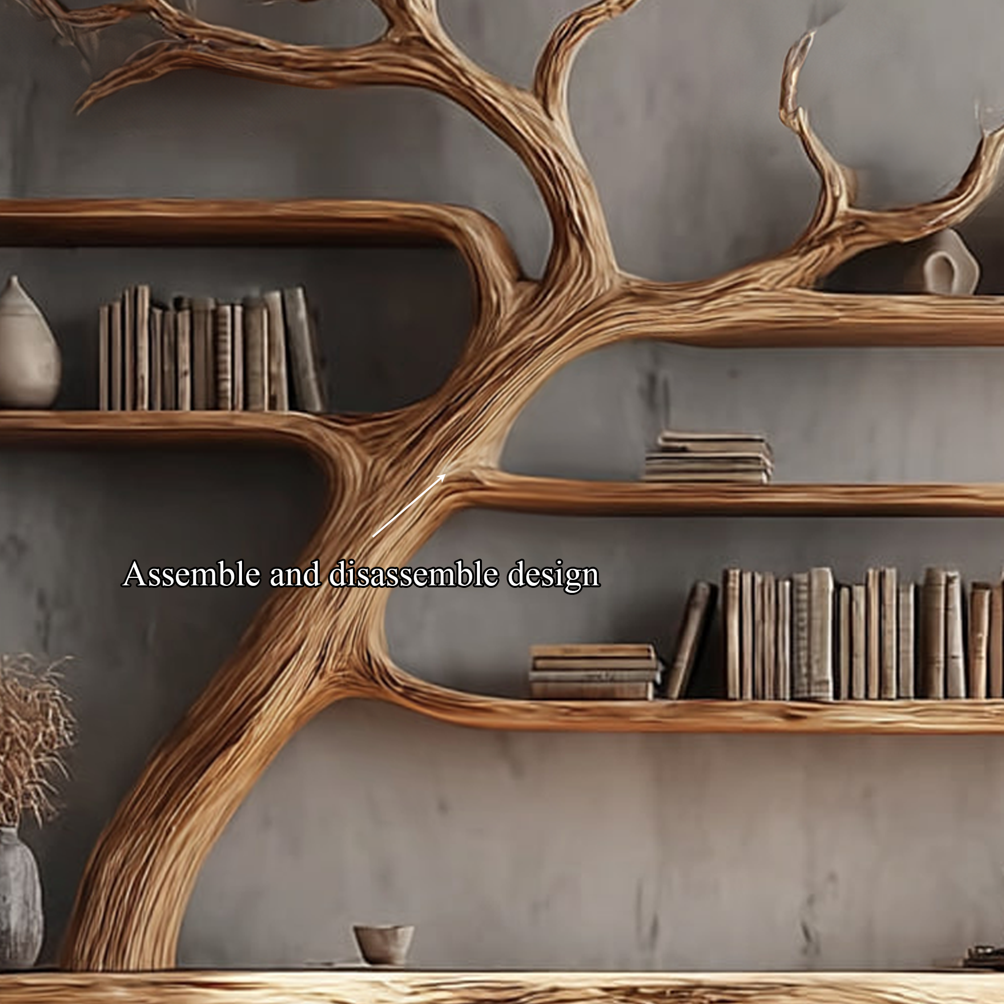 Rustic Console Table Wall Mounted Tree Living Room SINLKICS304