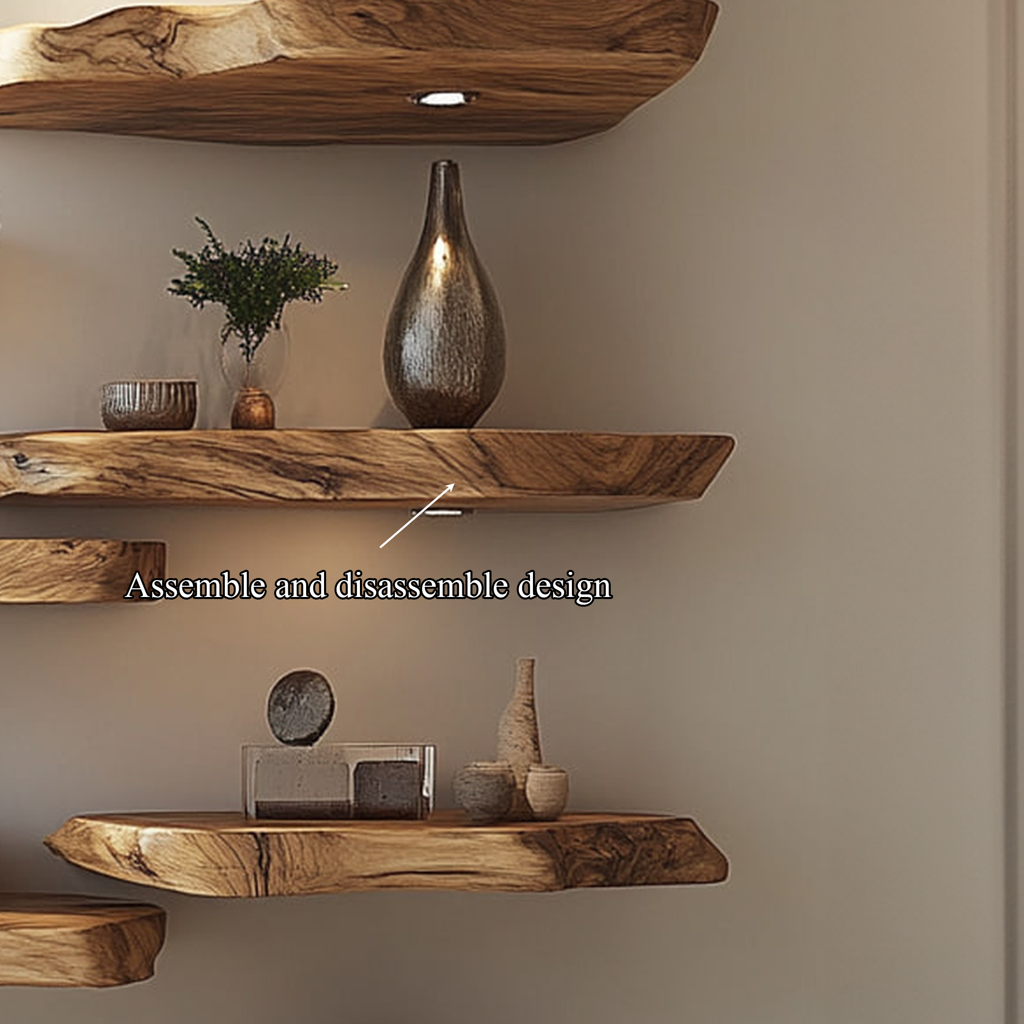 Rustic Live Edge Floating Display Shelf Living Room Or Study Room SINLKIFL262