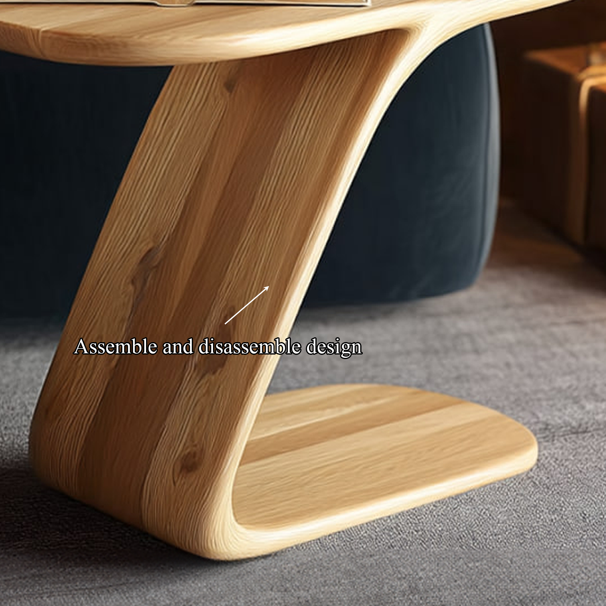 Organic Modern Accent Side Table For Living Room SINLKIBT192